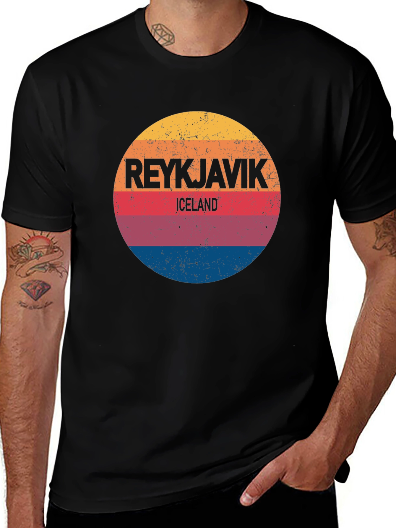 Reykjavik Iceland Retro Style T-Shirt