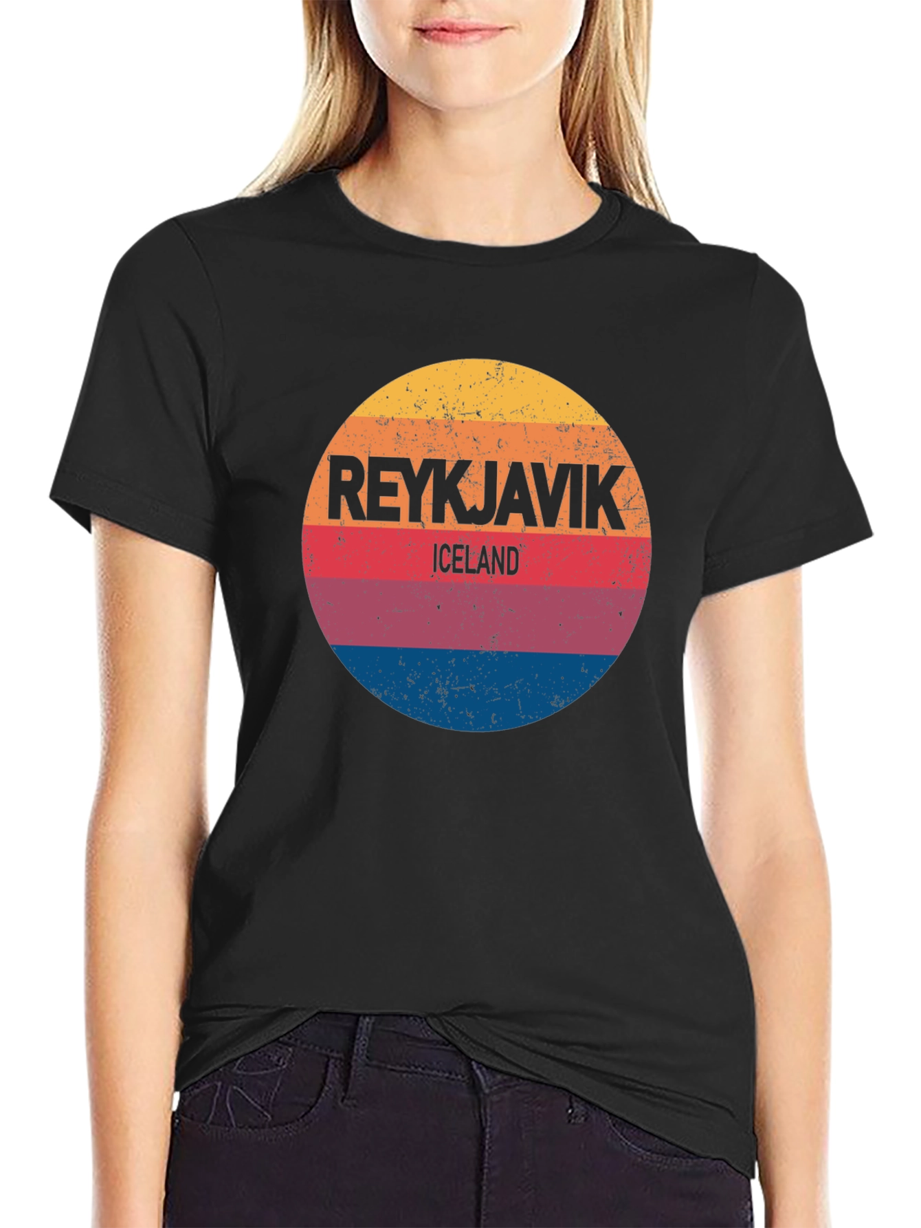 Reykjavik Iceland Retro Style T-Shirt