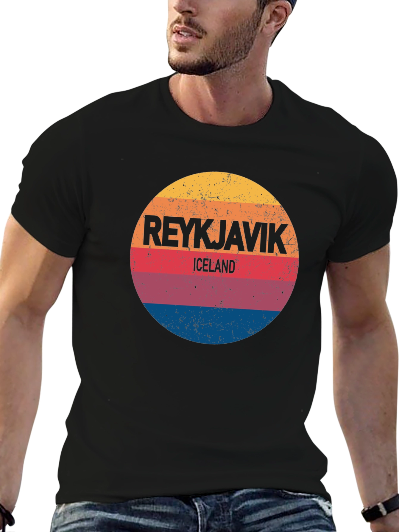 Reykjavik Iceland Retro Style T-Shirt