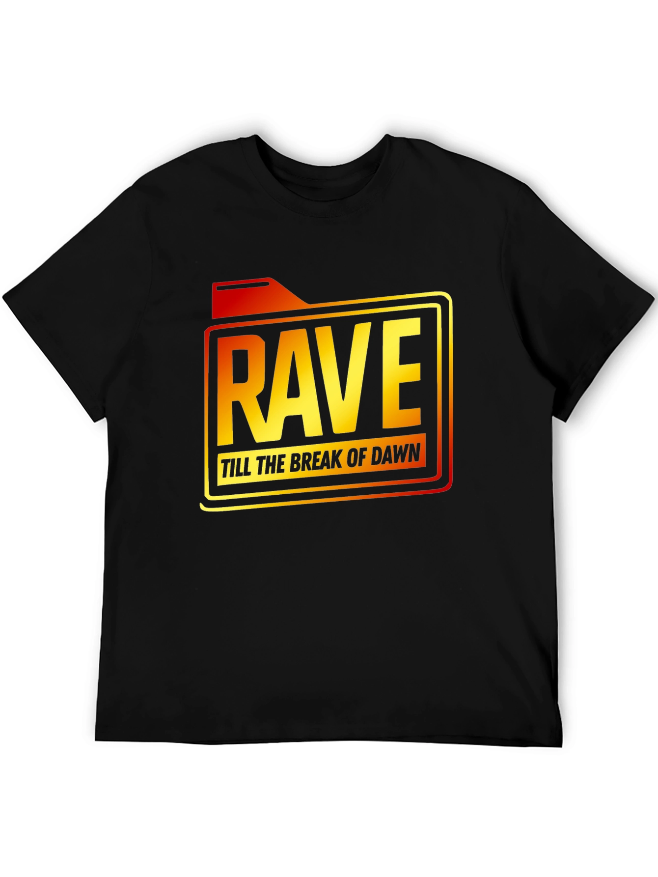 Rave Till Dawn Black Graphic Tee