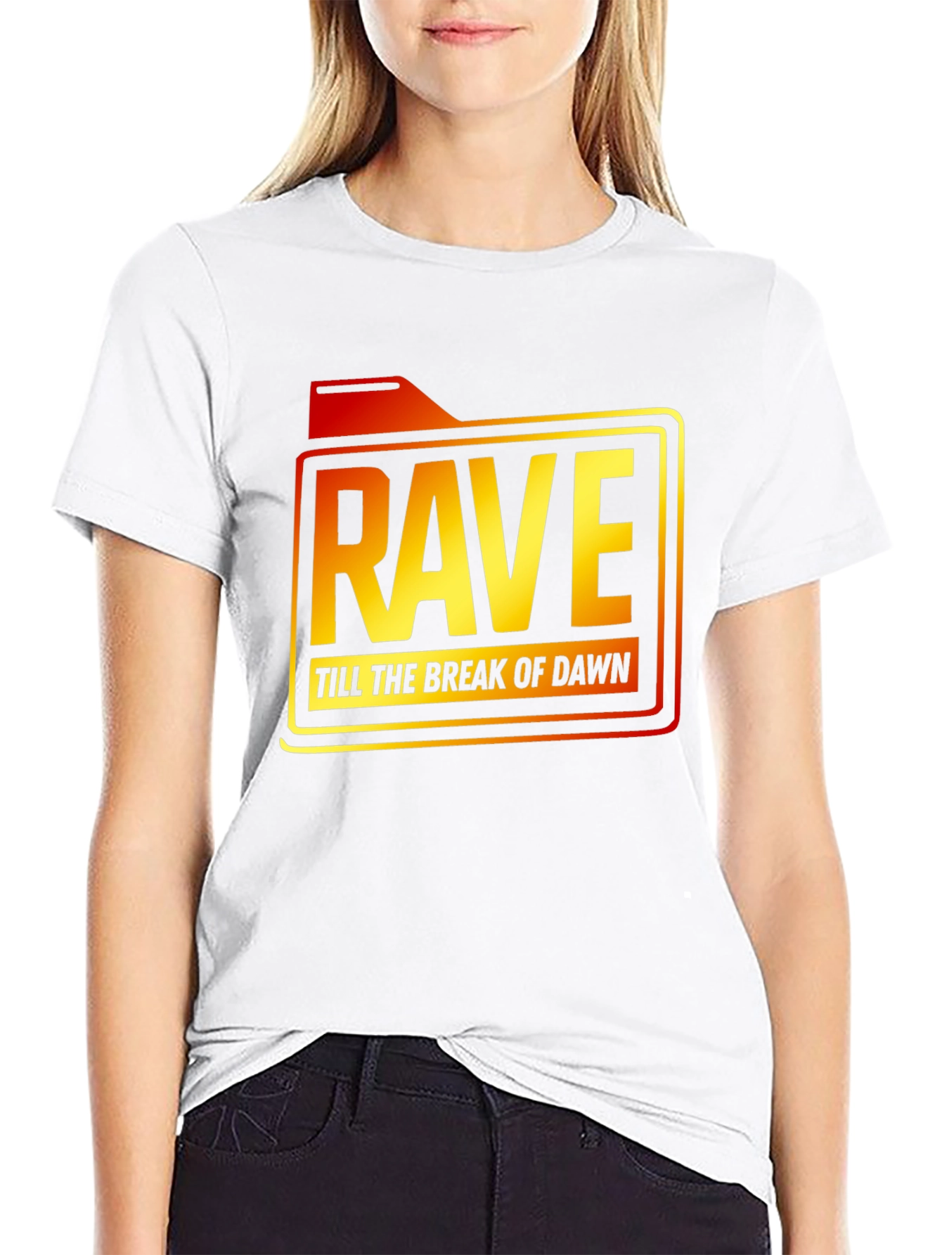 Rave Till Dawn Black Graphic Tee