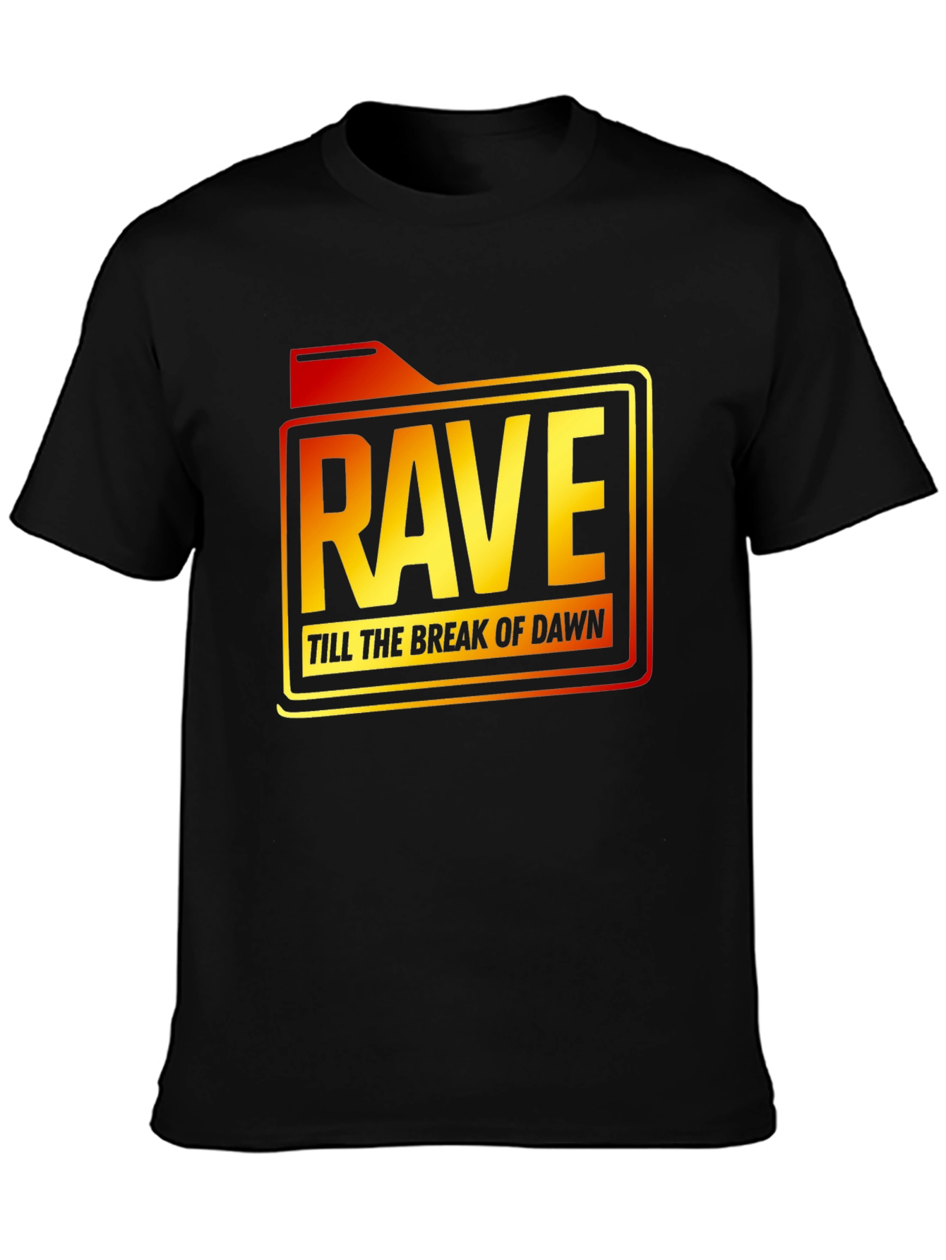 Rave Till Dawn Black Graphic Tee