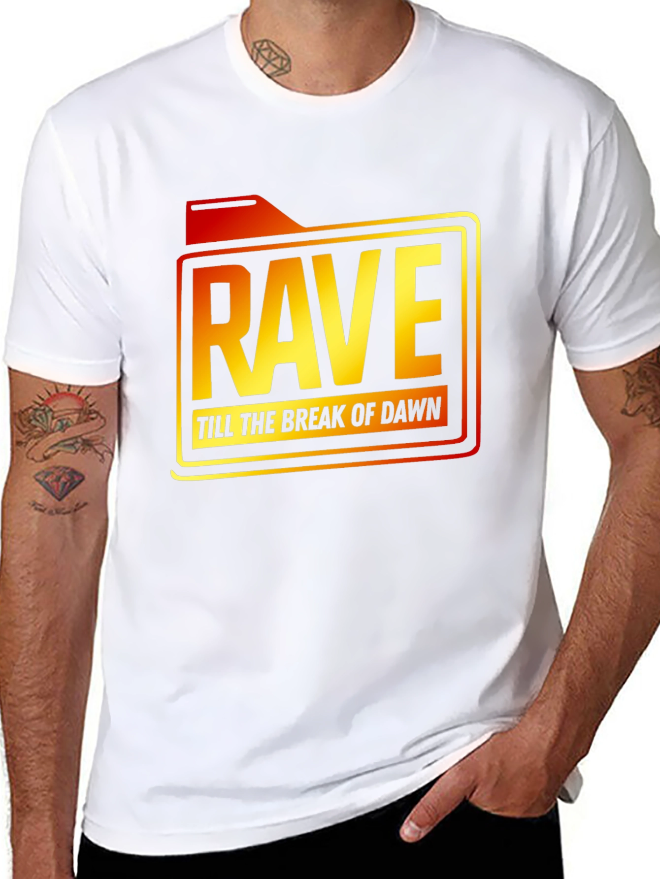 Rave Till Dawn Black Graphic Tee