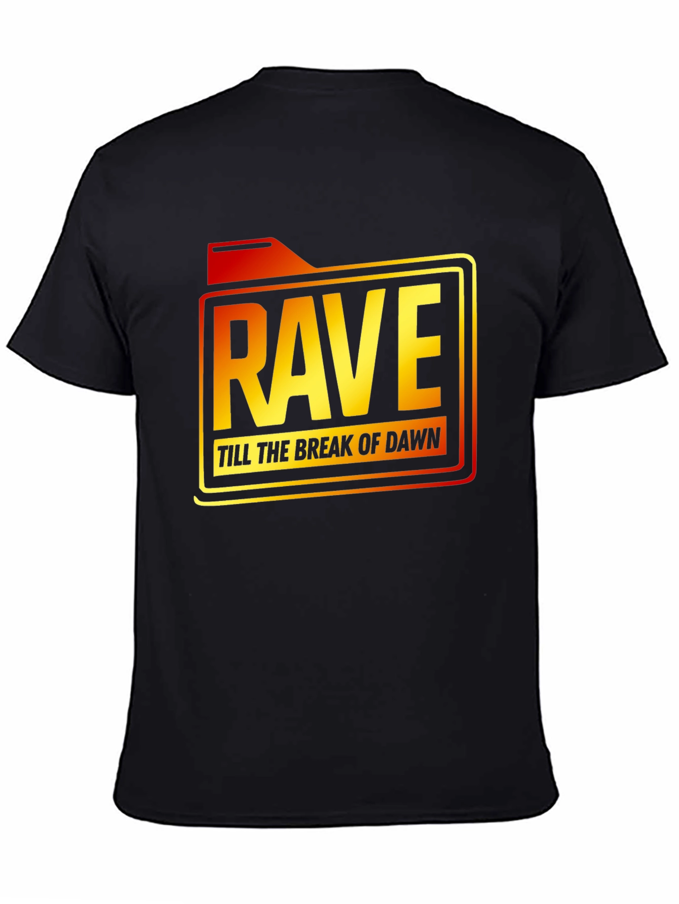 Rave Till Dawn Black Graphic Tee