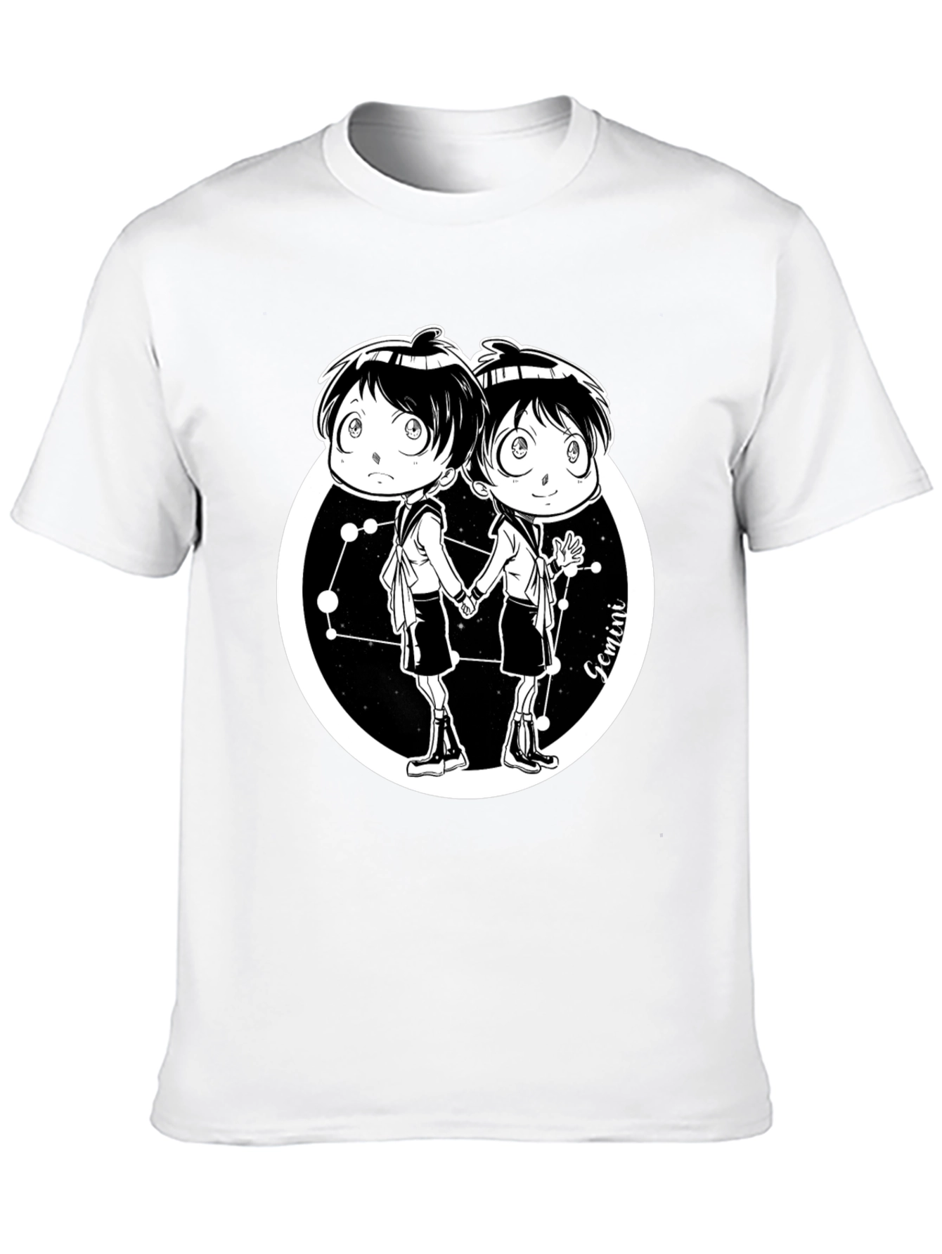Gemini Zodiac Cartoon Graphic T-Shirt