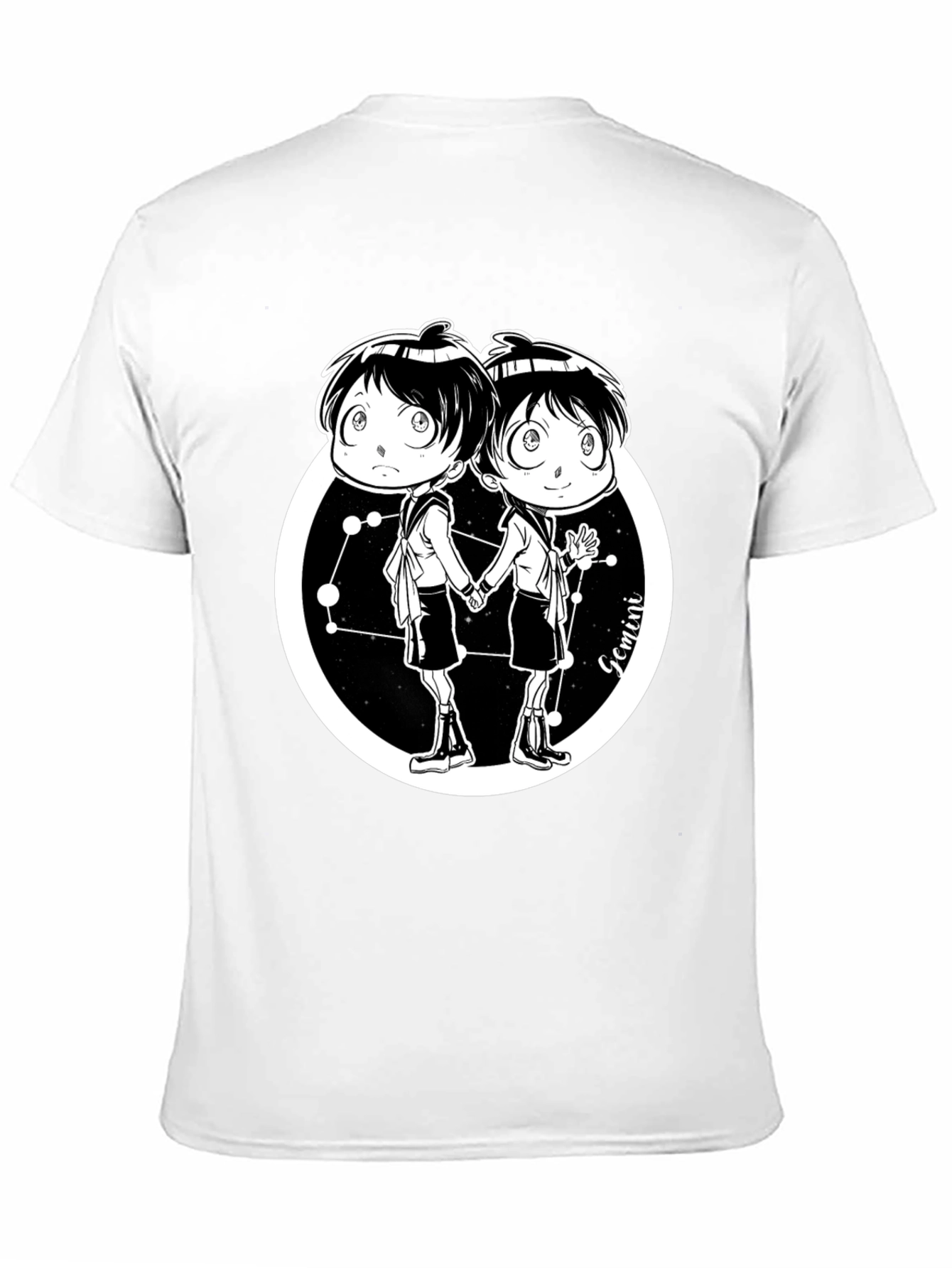Gemini Zodiac Cartoon Graphic T-Shirt