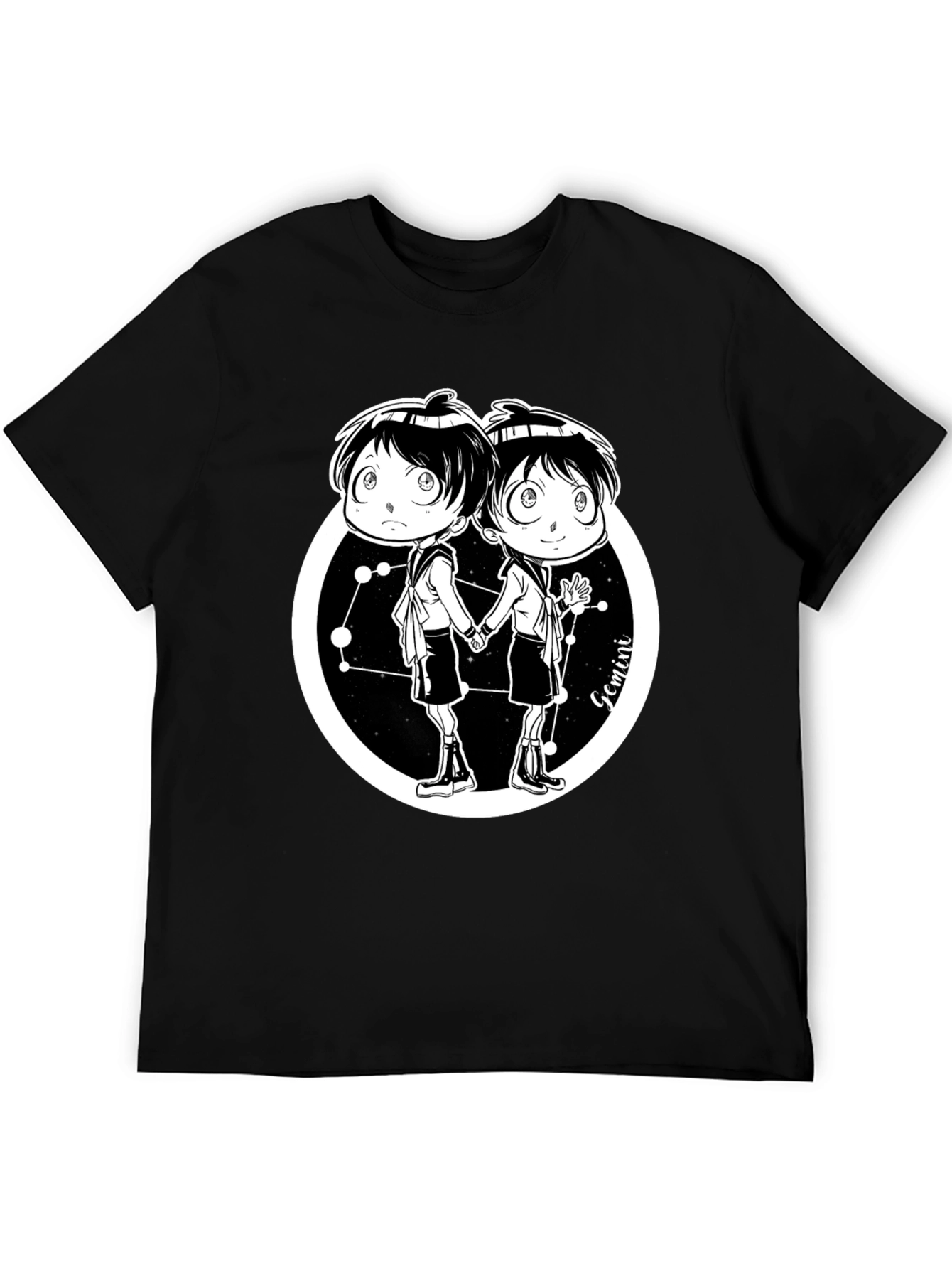 Gemini Zodiac Cartoon Graphic T-Shirt