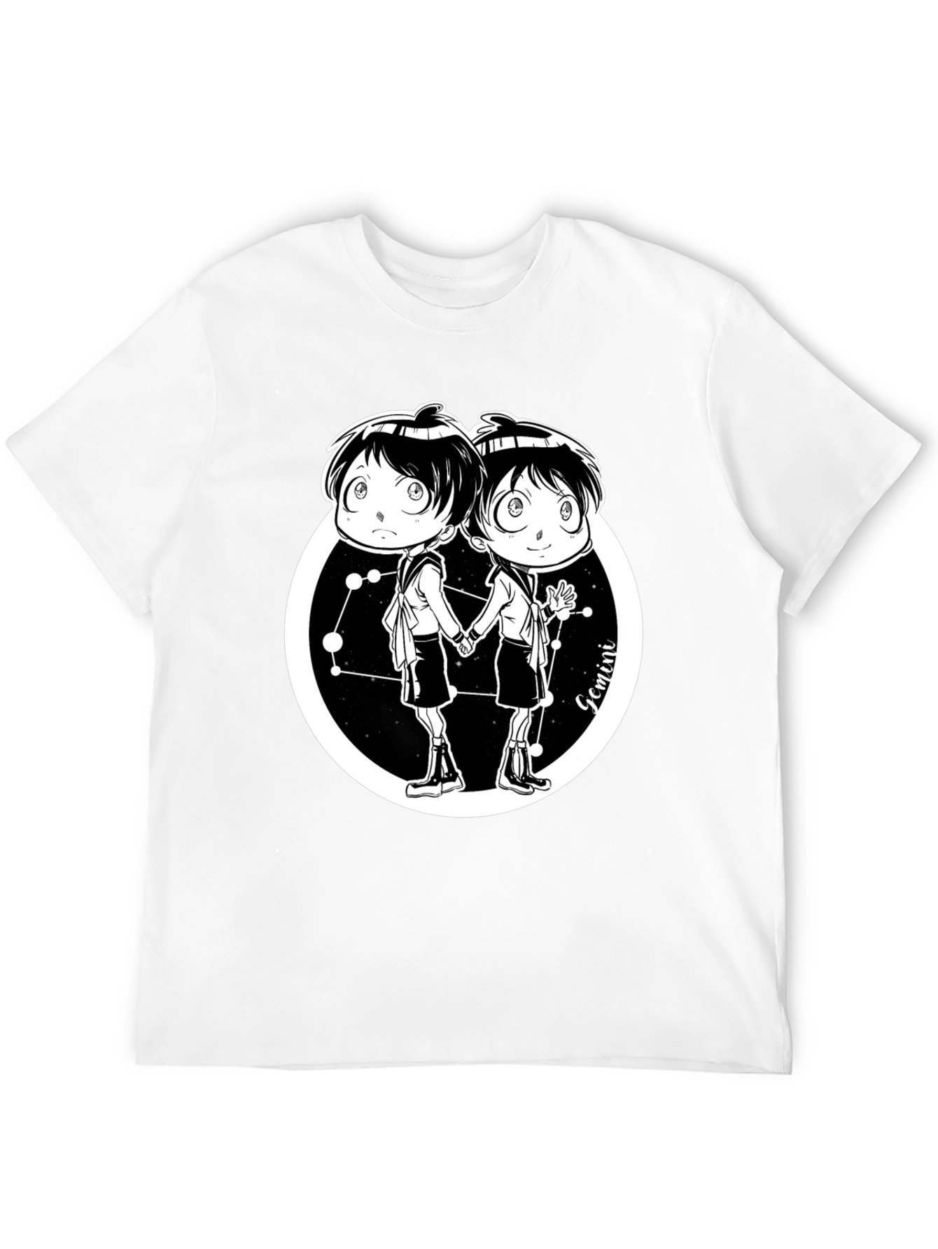 Gemini Zodiac Cartoon Graphic T-Shirt