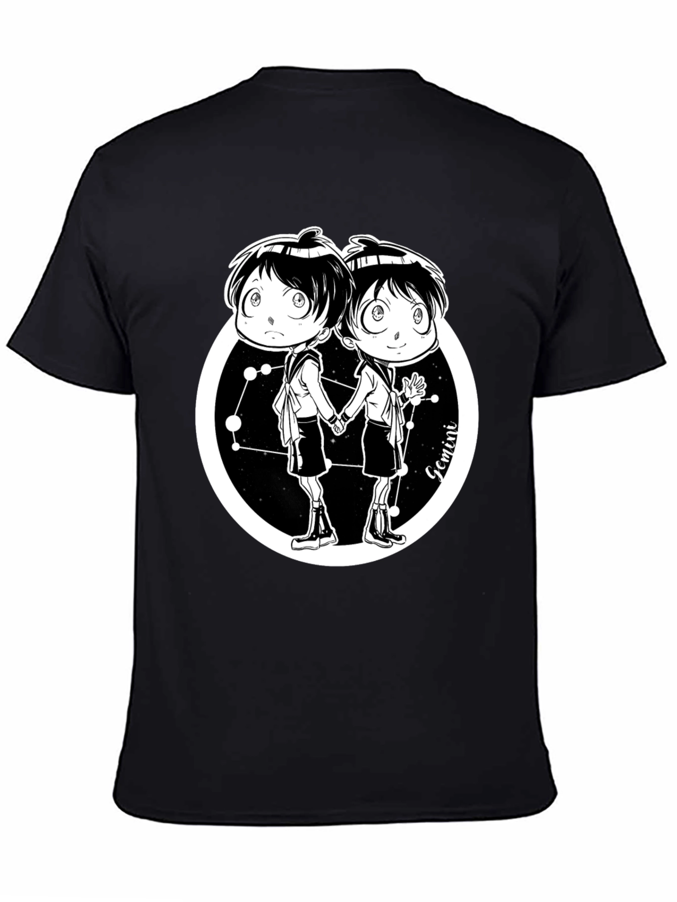 Gemini Zodiac Cartoon Graphic T-Shirt