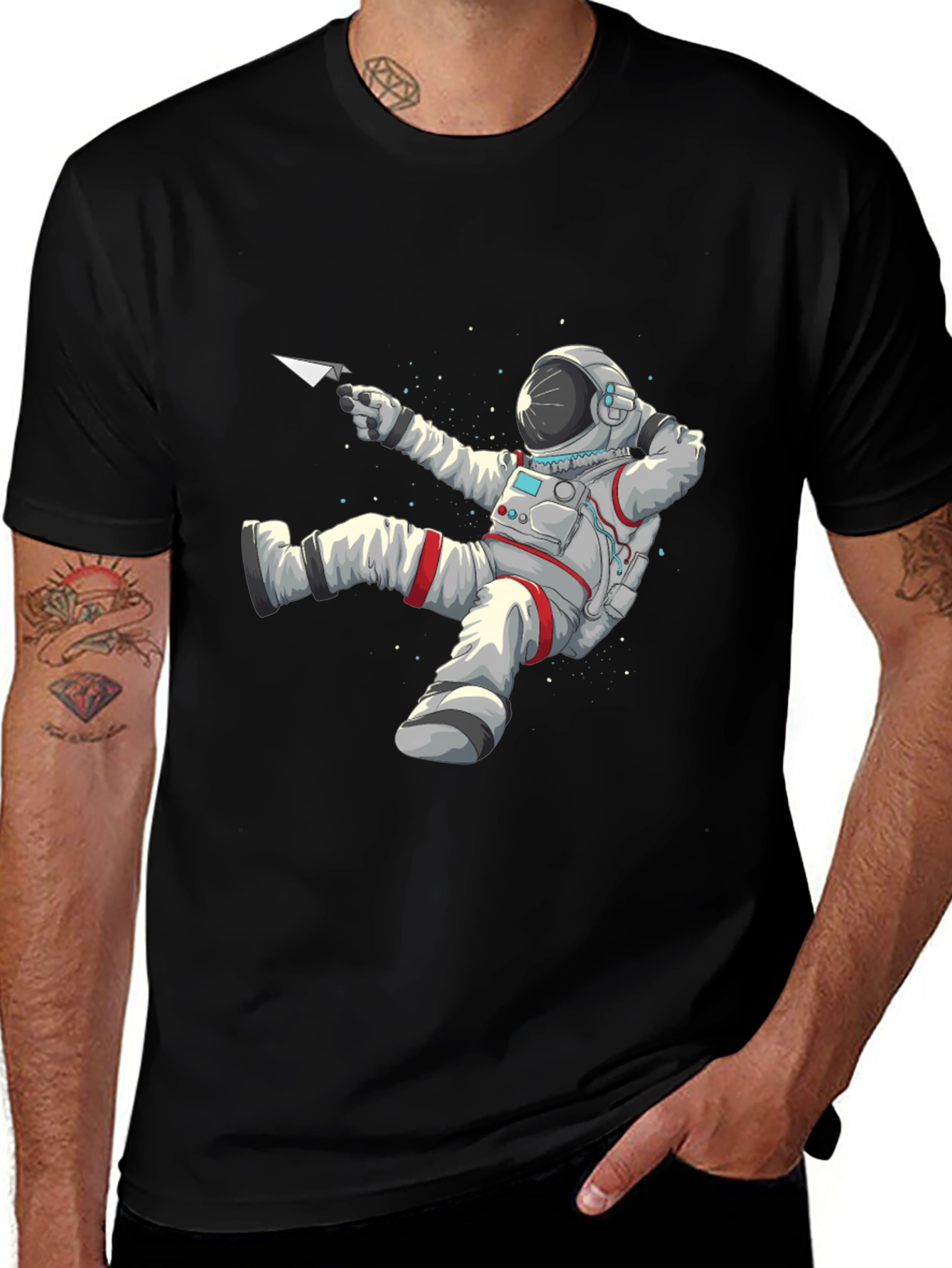 Astronaut Paper Airplane Graphic Tee