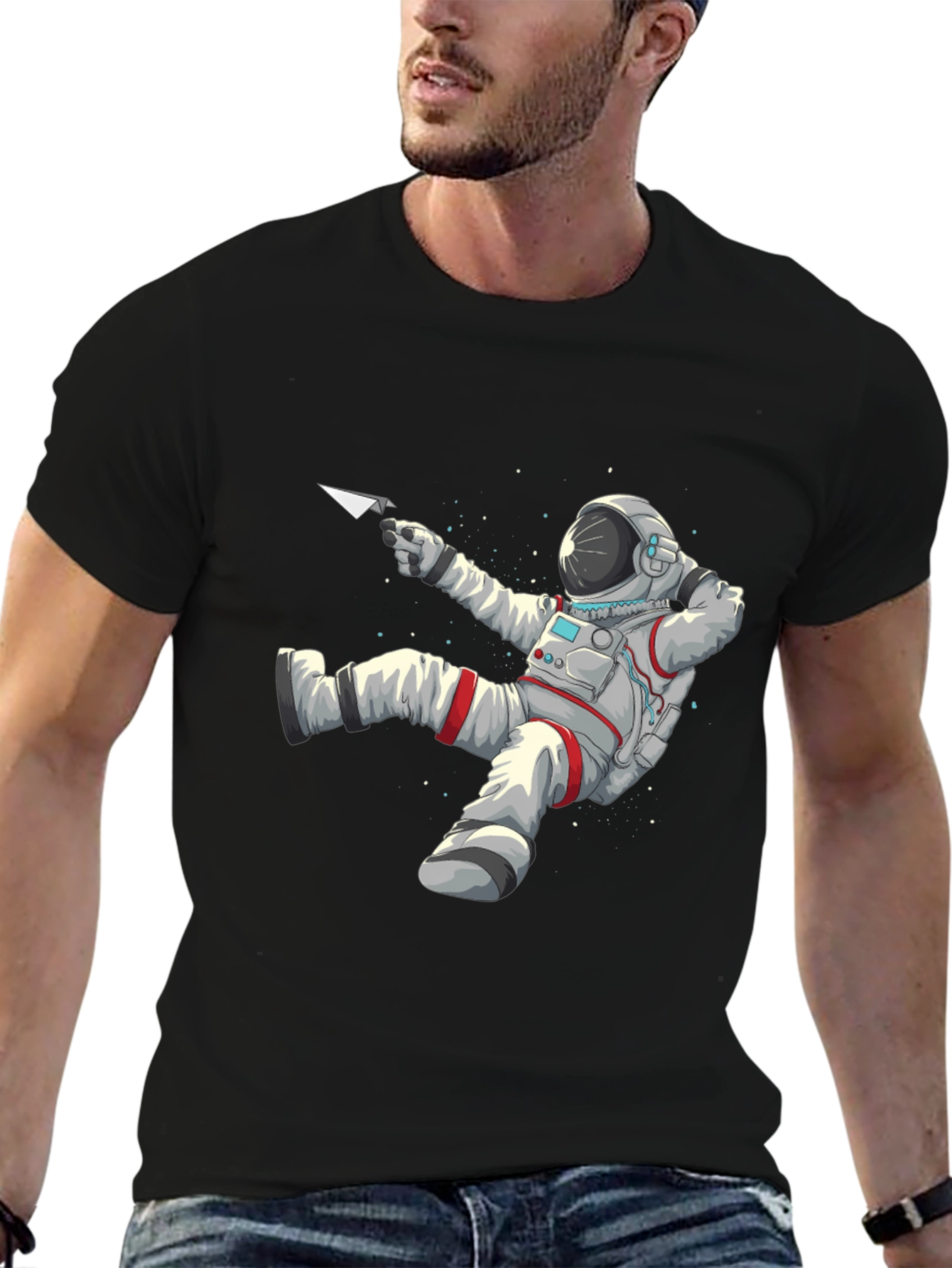 Astronaut Paper Airplane Graphic Tee