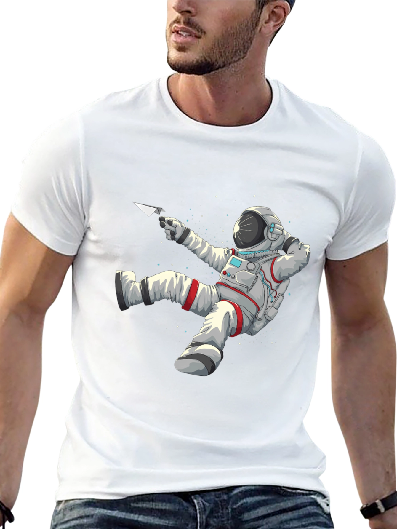 Astronaut Paper Airplane Graphic Tee