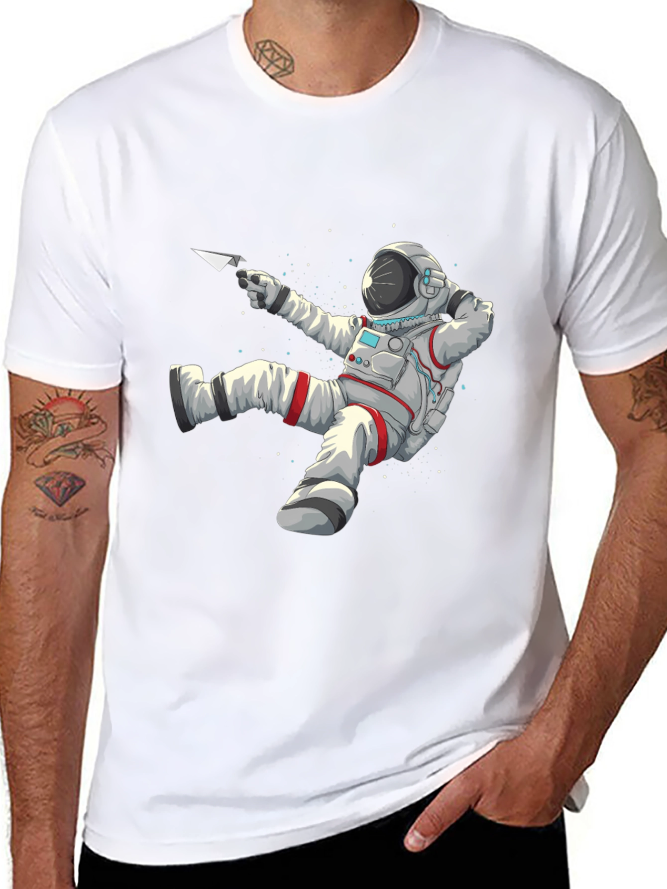 Astronaut Paper Airplane Graphic Tee