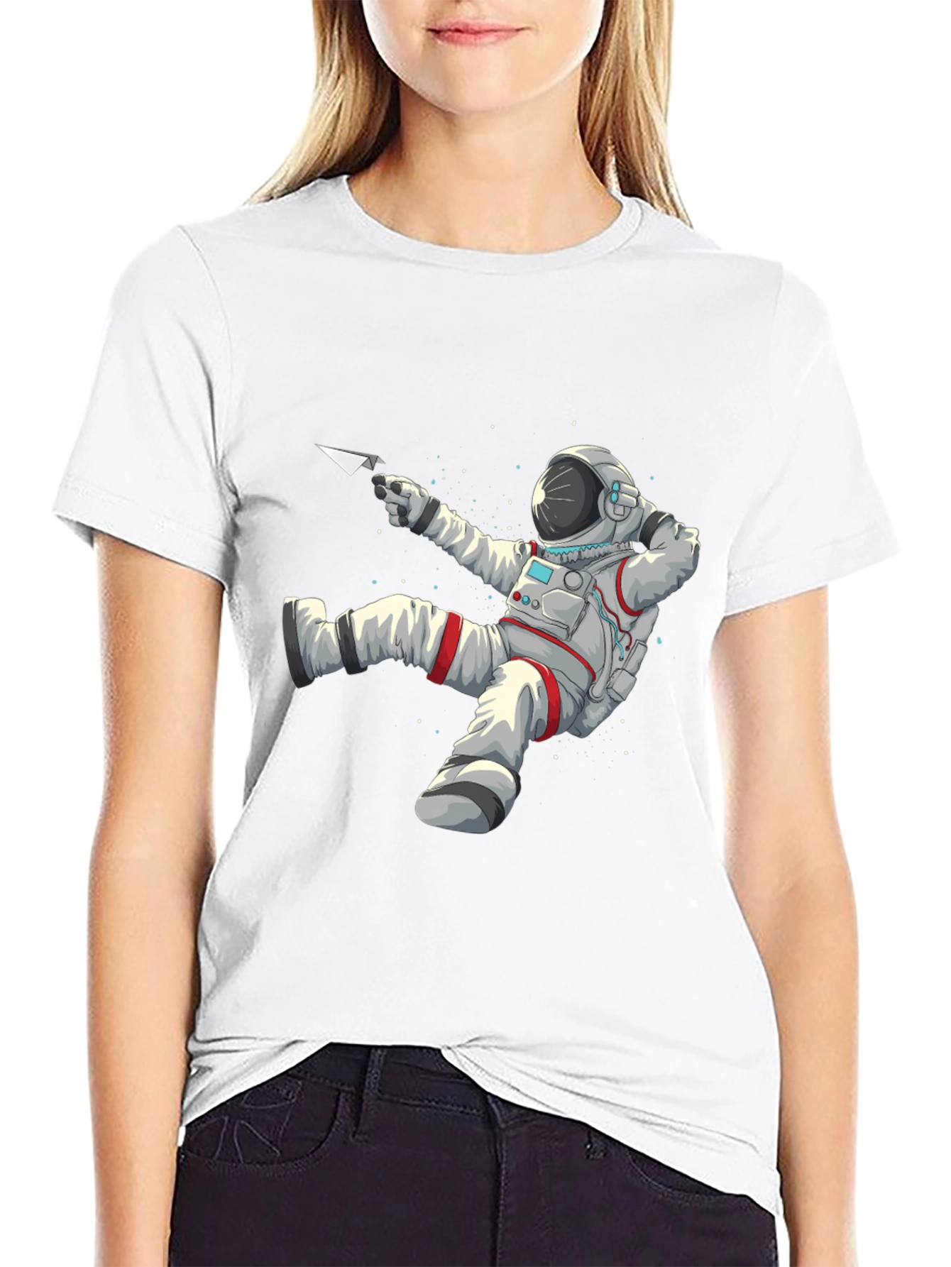 Astronaut Paper Airplane Graphic Tee