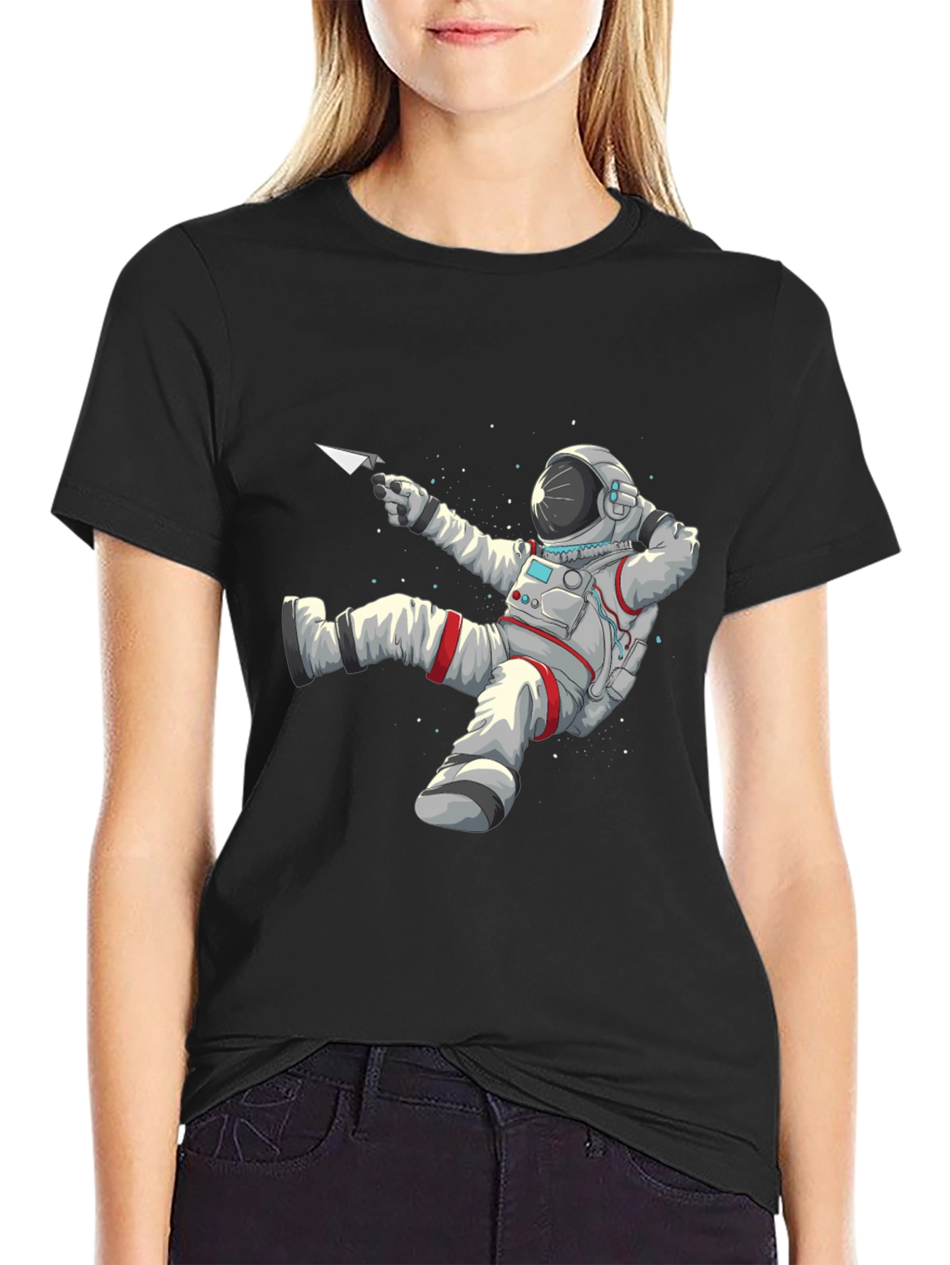 Astronaut Paper Airplane Graphic Tee