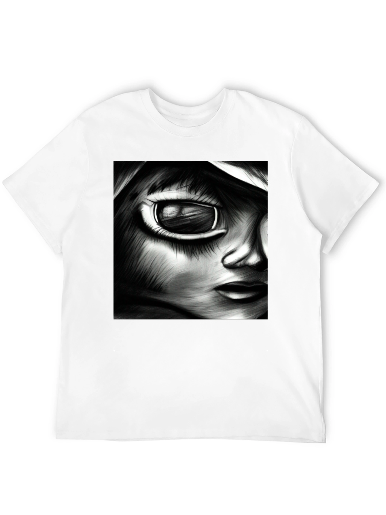Monochrome Anime Art Tee