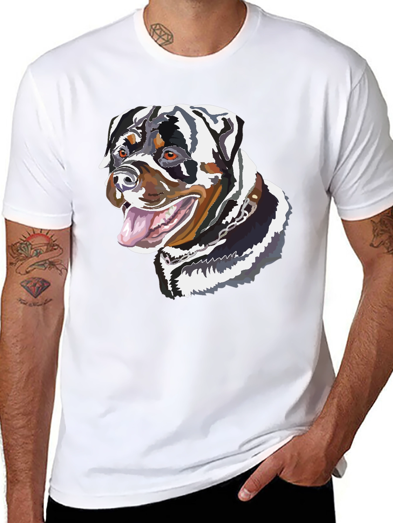 Rottweiler Dog Graphic Tee - Unisex Black T-Shirt