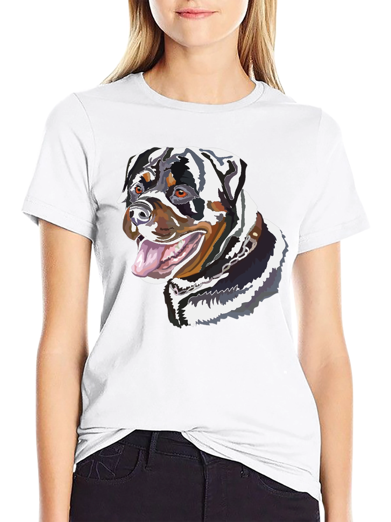 Rottweiler Dog Graphic Tee - Unisex Black T-Shirt