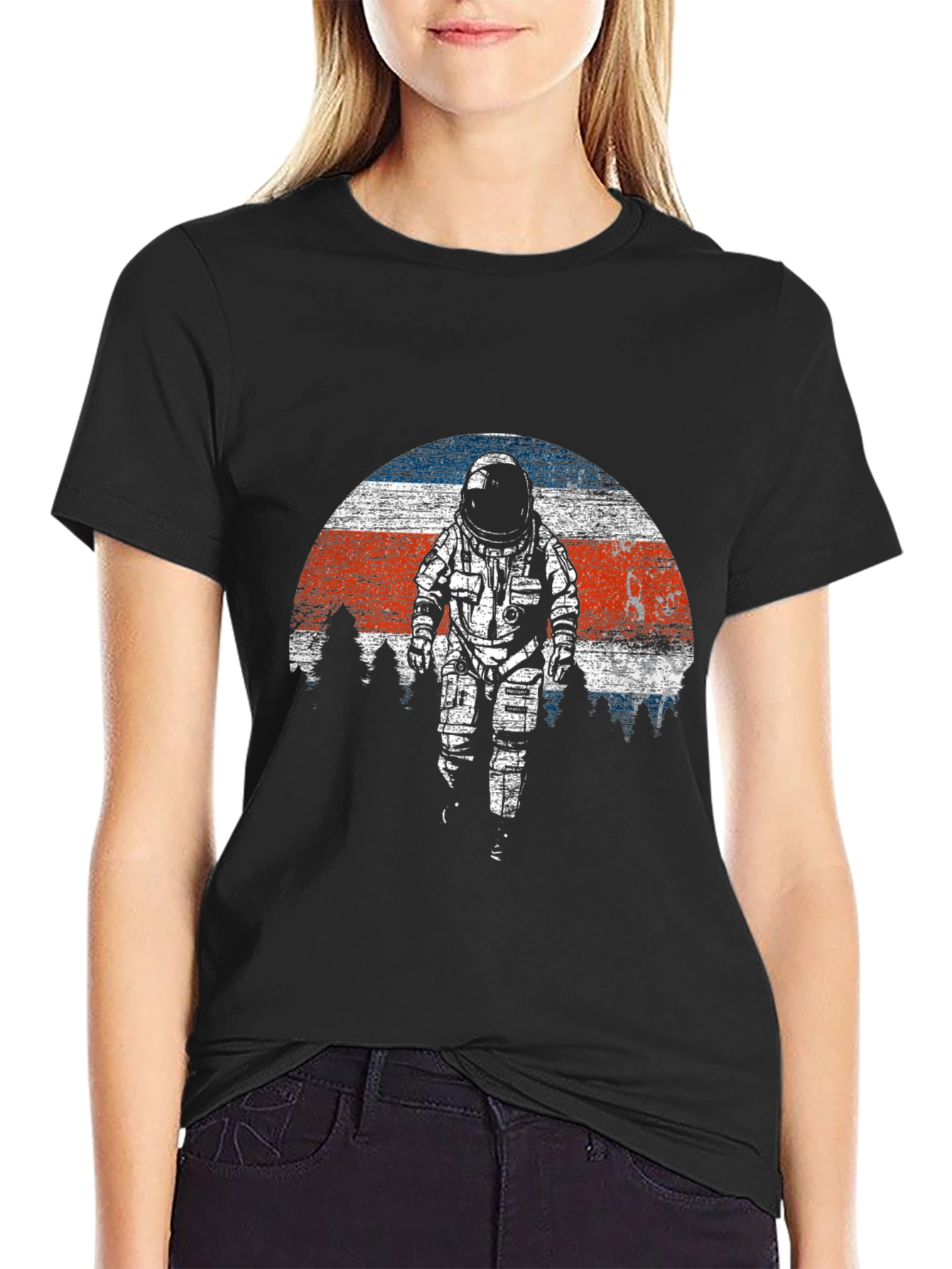 Astronaut Sunset Graphic Tee - Black