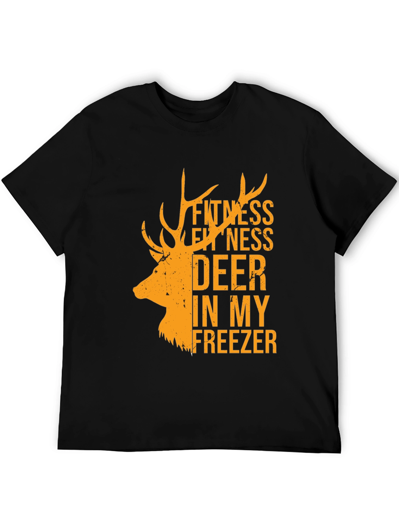 Fitness Deer In My Freezer Black T-Shirt