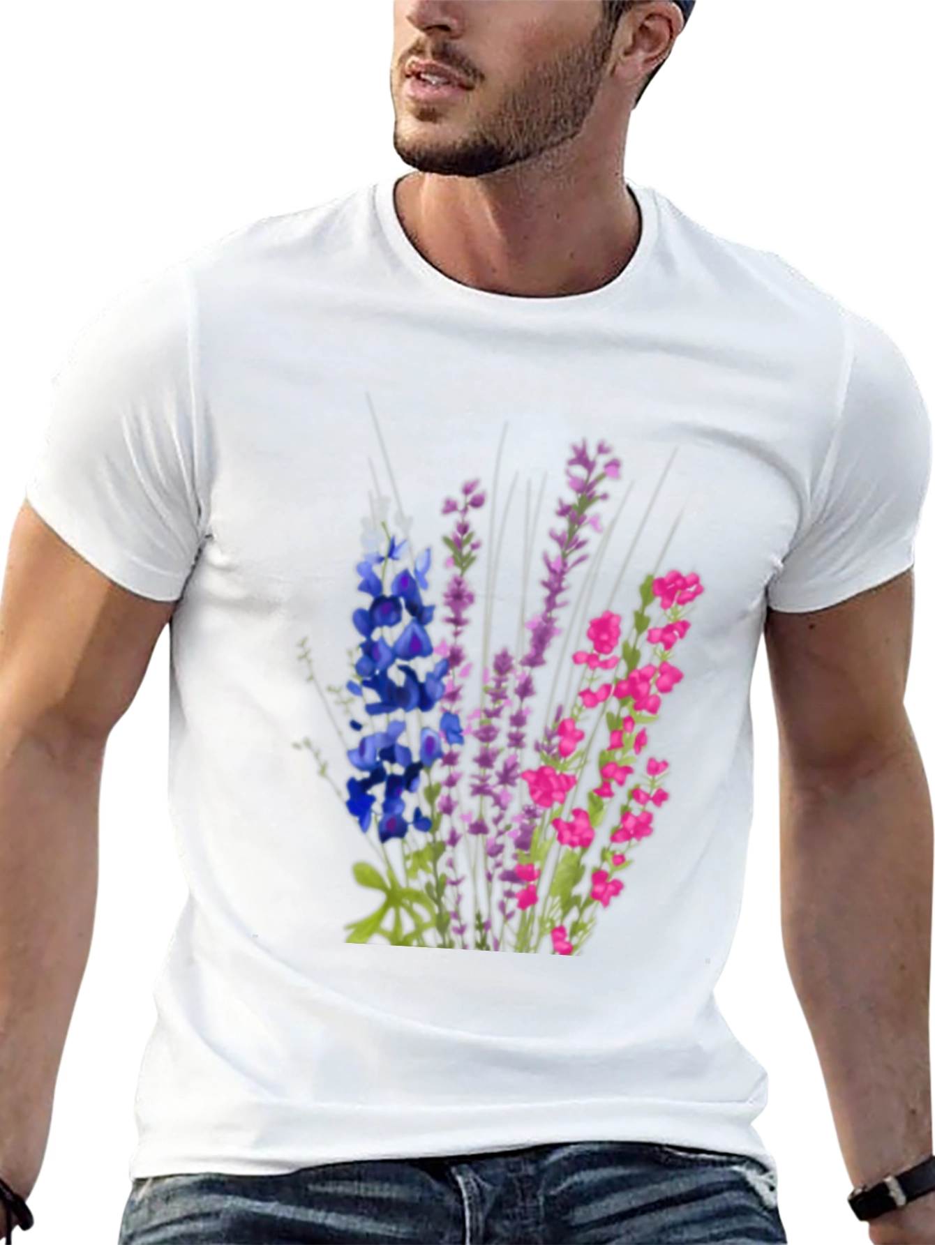 Floral Bouquet Graphic T-Shirt - Black