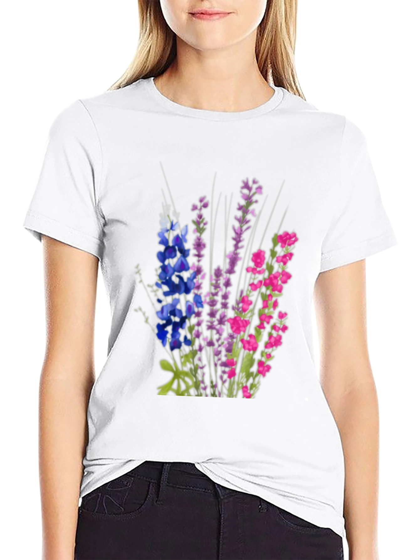 Floral Bouquet Graphic T-Shirt - Black