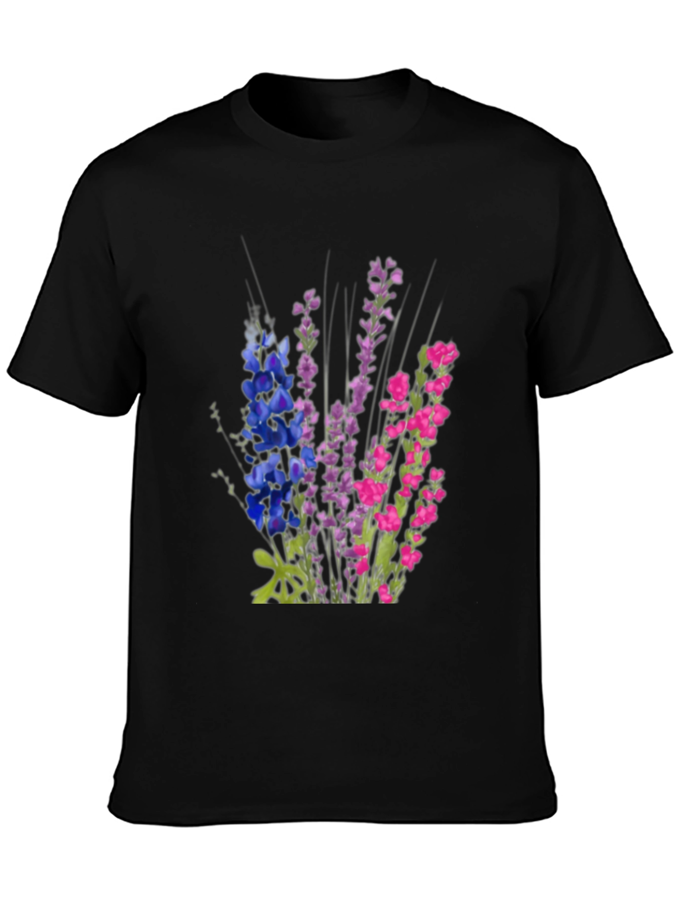 Floral Bouquet Graphic T-Shirt - Black