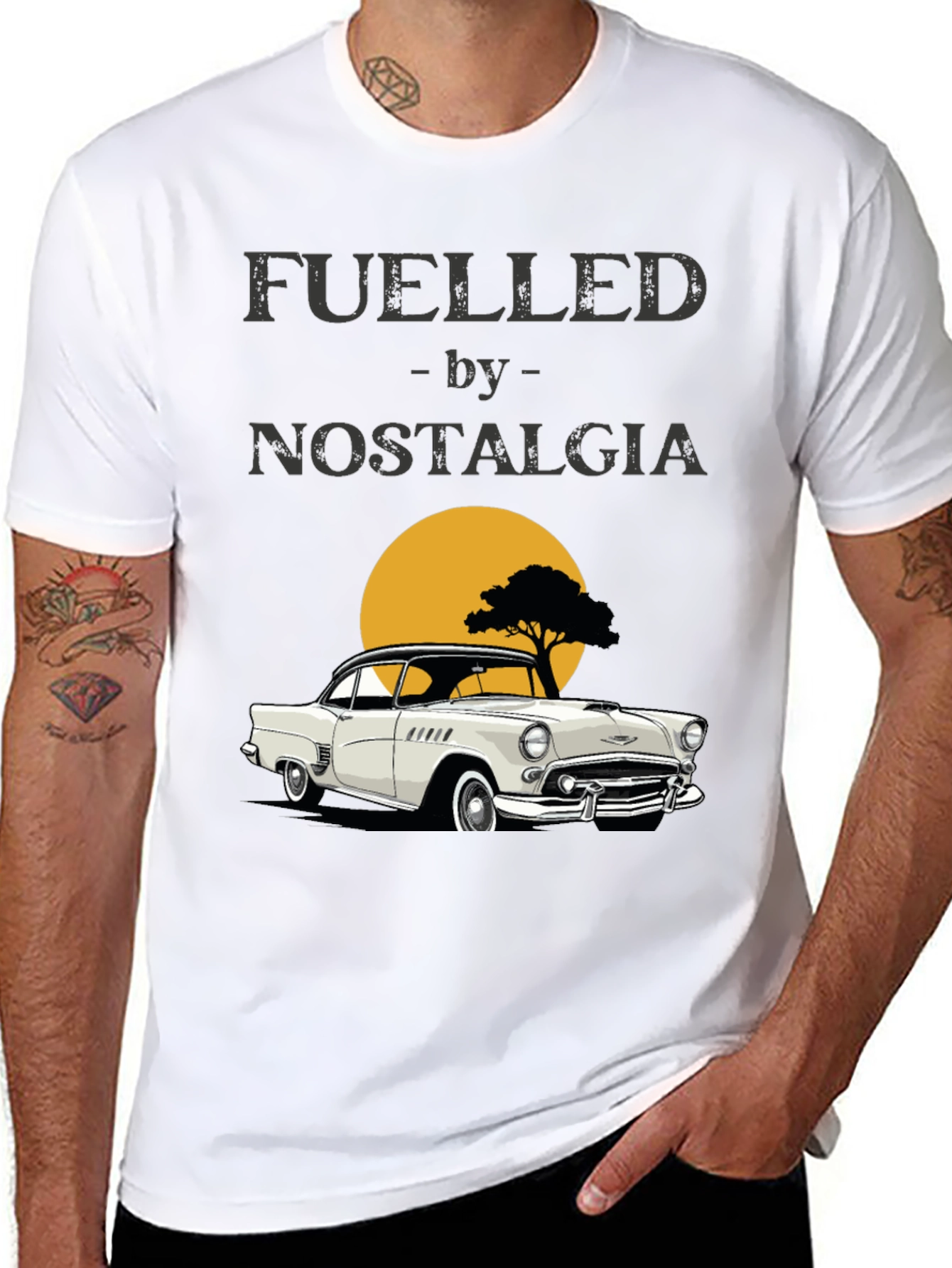 Fueled by Nostalgia Classic Car Graphic T-Shirt