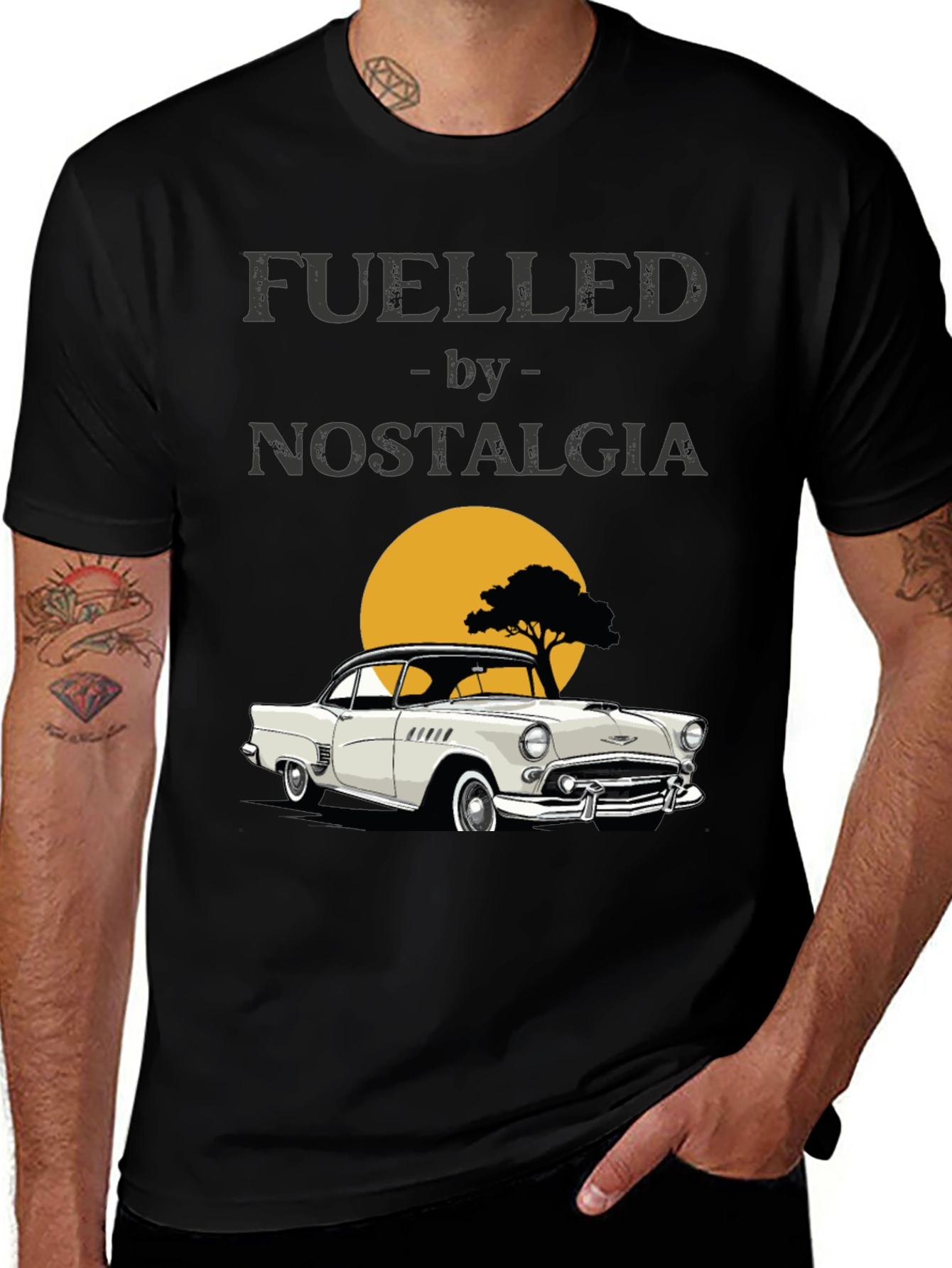 Fueled by Nostalgia Classic Car Graphic T-Shirt
