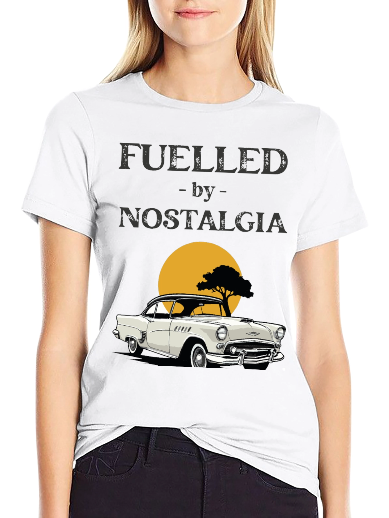 Fueled by Nostalgia Classic Car Graphic T-Shirt