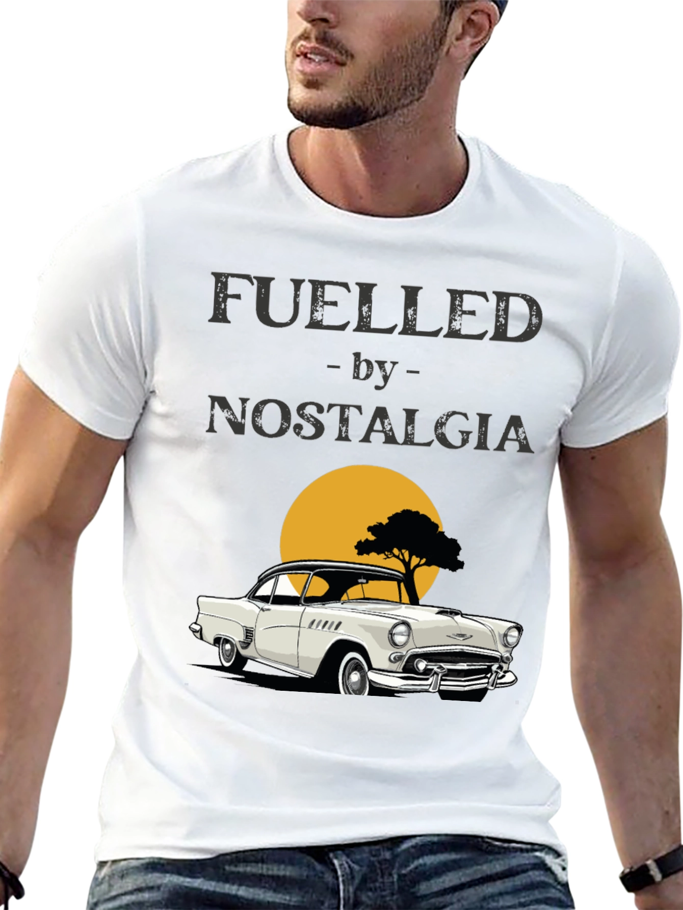 Fueled by Nostalgia Classic Car Graphic T-Shirt