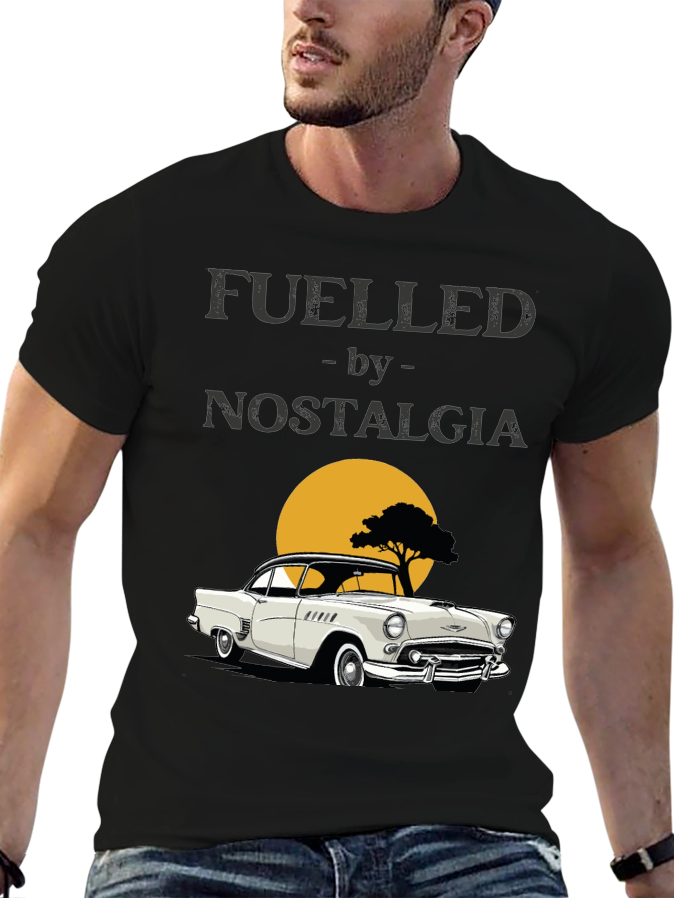 Fueled by Nostalgia Classic Car Graphic T-Shirt