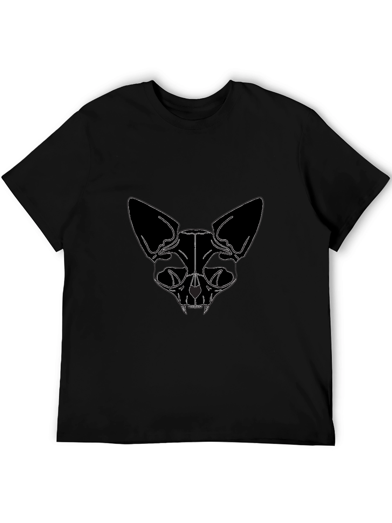 Black Cat Skull Graphic Tee