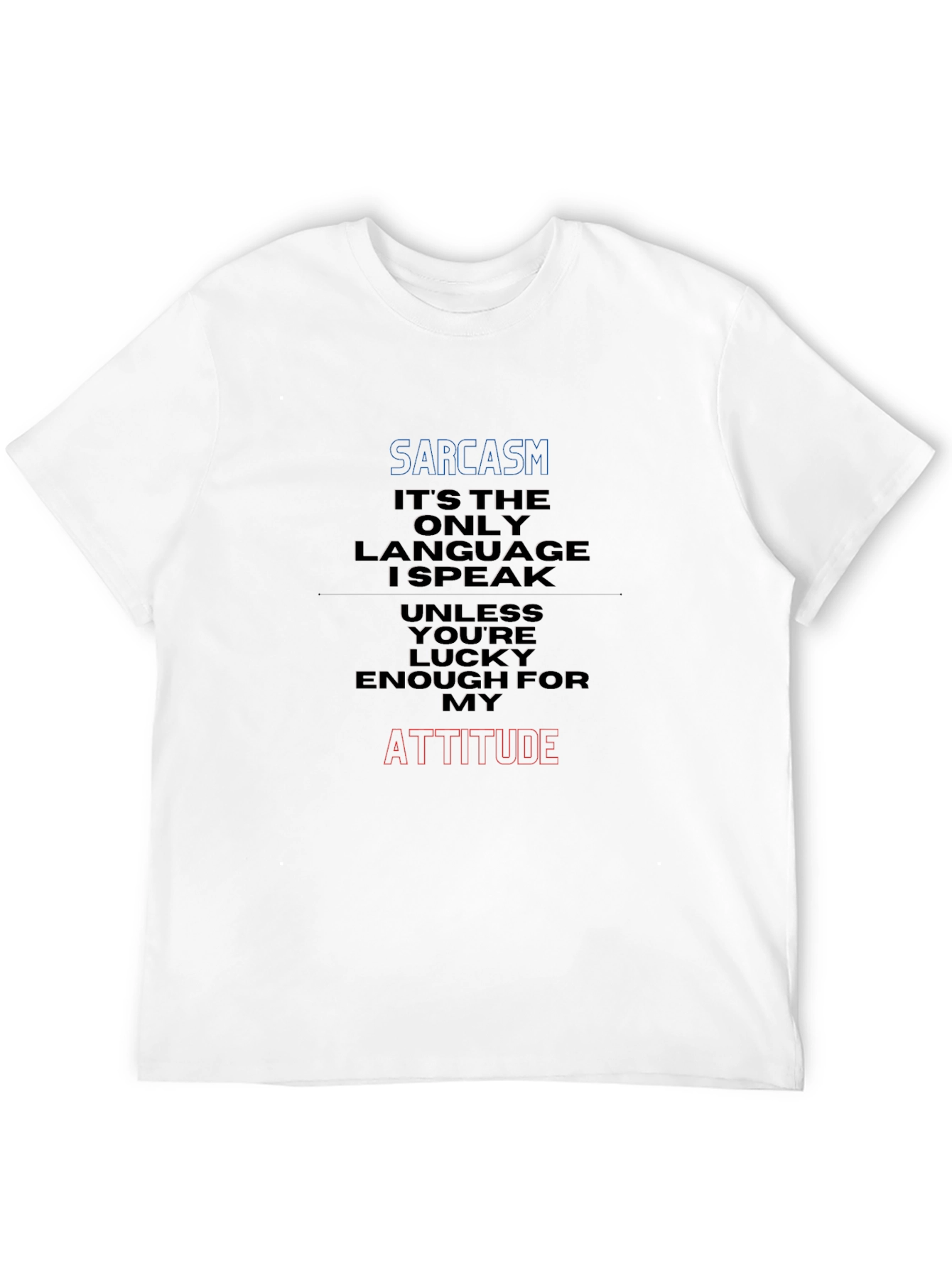 Sarcasm Attitude Graphic Tee - Black Cotton Blend