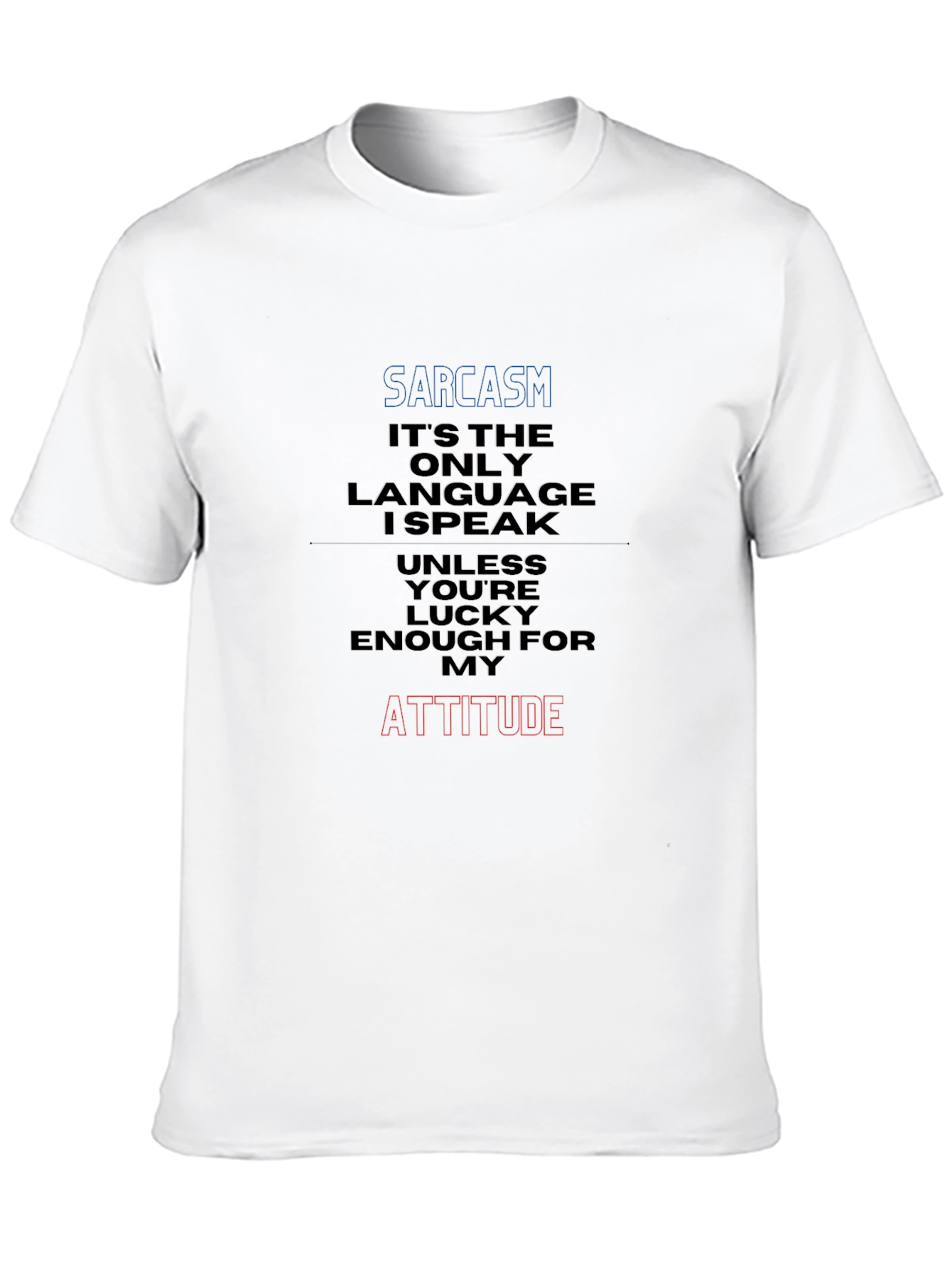 Sarcasm Attitude Graphic Tee - Black Cotton Blend