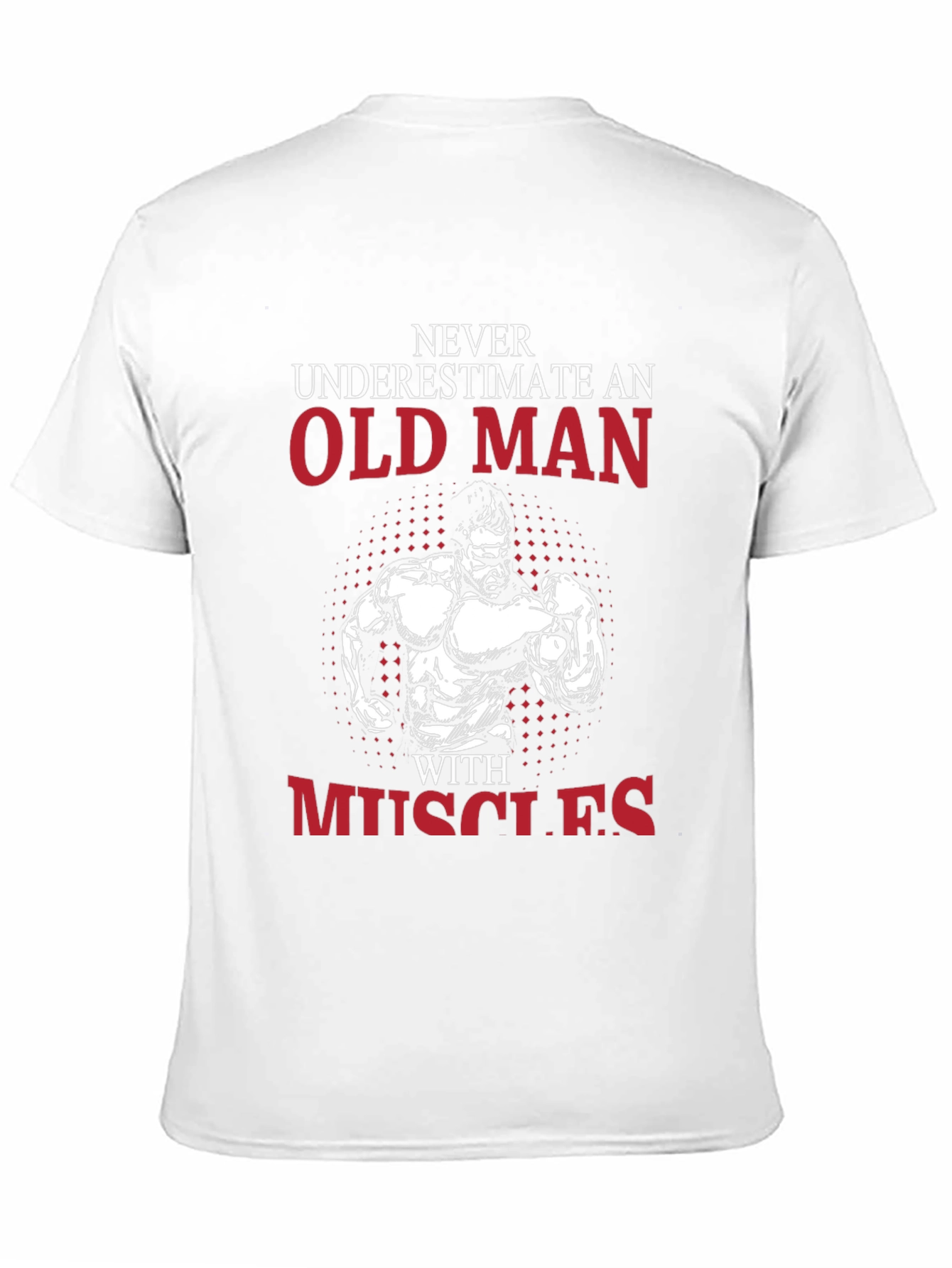 Old Man With Muscles Black T-Shirt