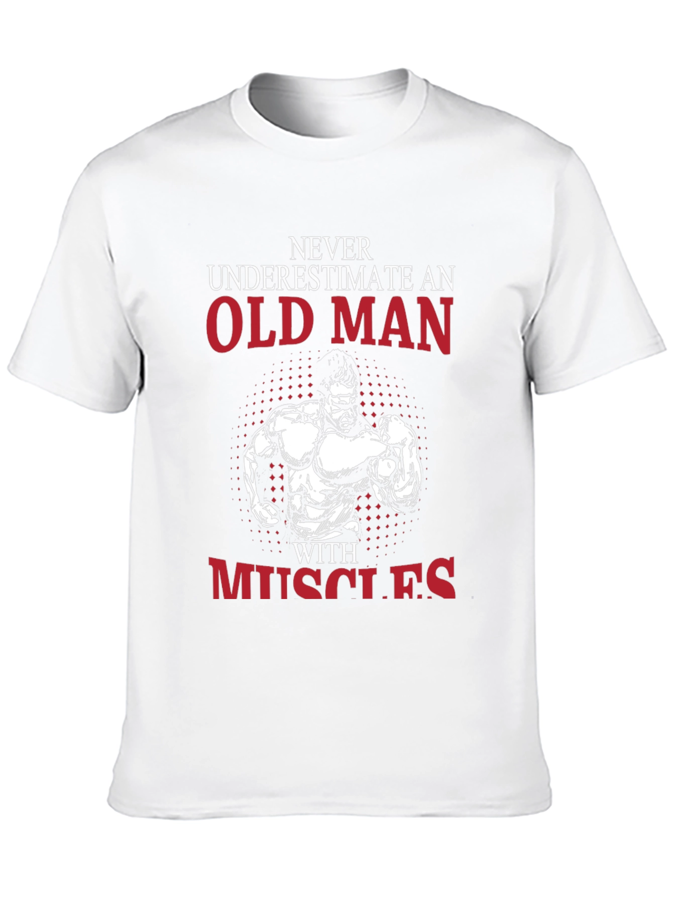 Old Man With Muscles Black T-Shirt