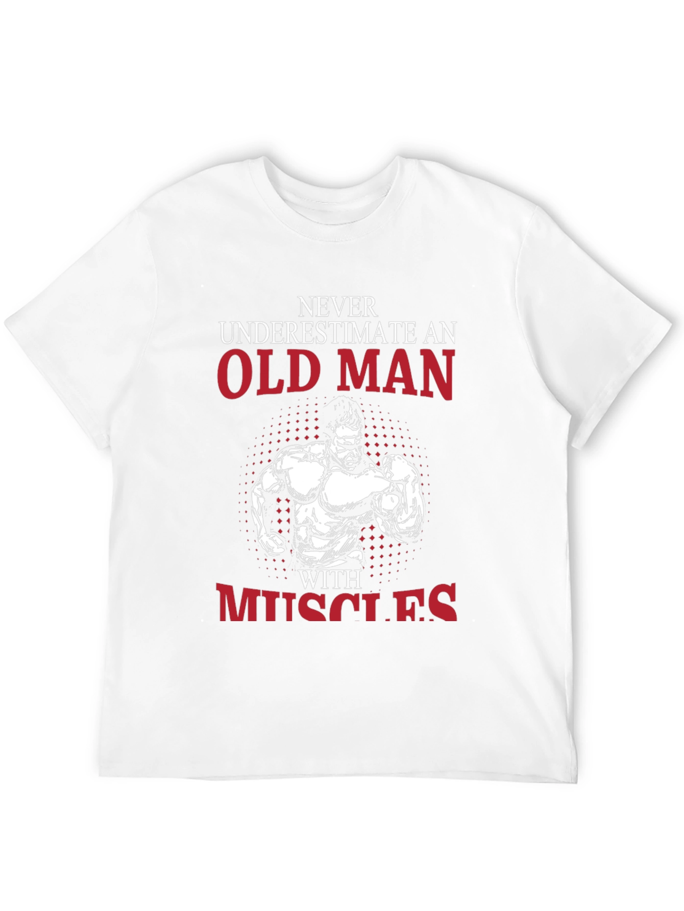 Old Man With Muscles Black T-Shirt