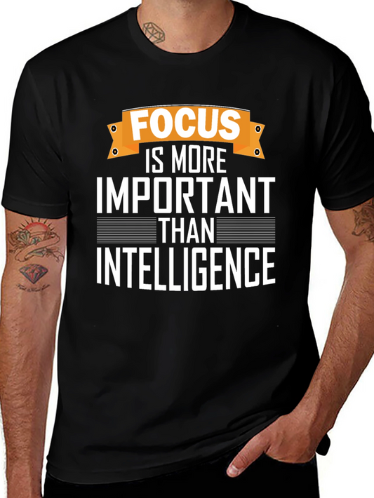 Focus Over Intelligence Graphic Tee - Motivational T-Shirt