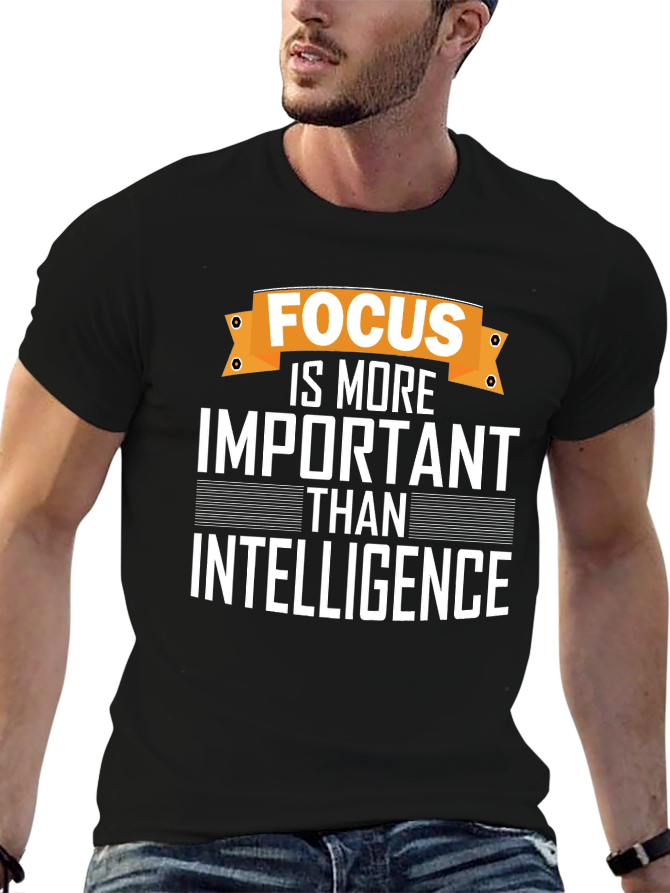 Focus Over Intelligence Graphic Tee - Motivational T-Shirt