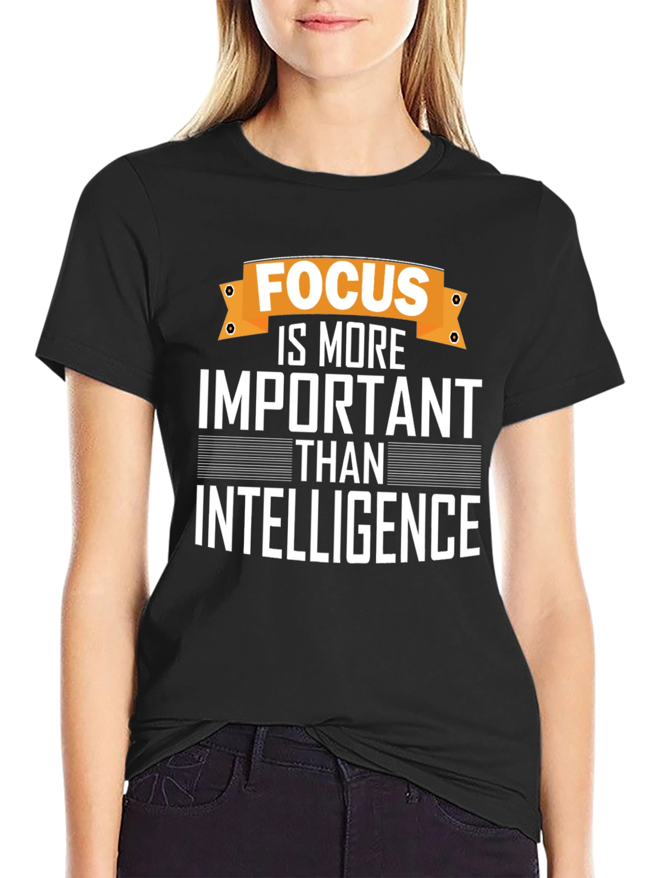 Focus Over Intelligence Graphic Tee - Motivational T-Shirt