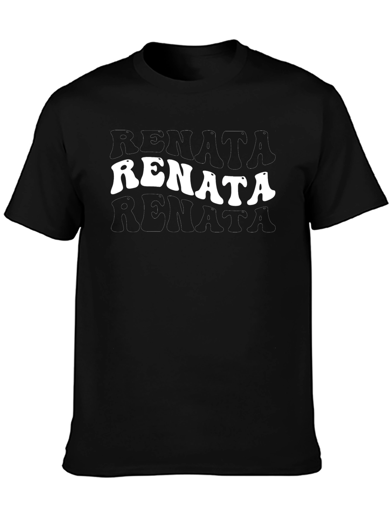 Renata Graphic Tee - Black Cotton Blend T-Shirt