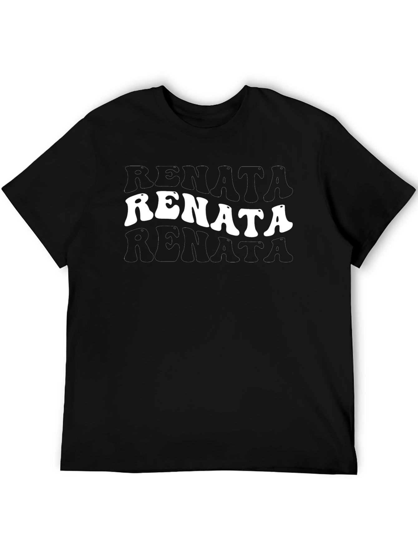 Renata Graphic Tee - Black Cotton Blend T-Shirt