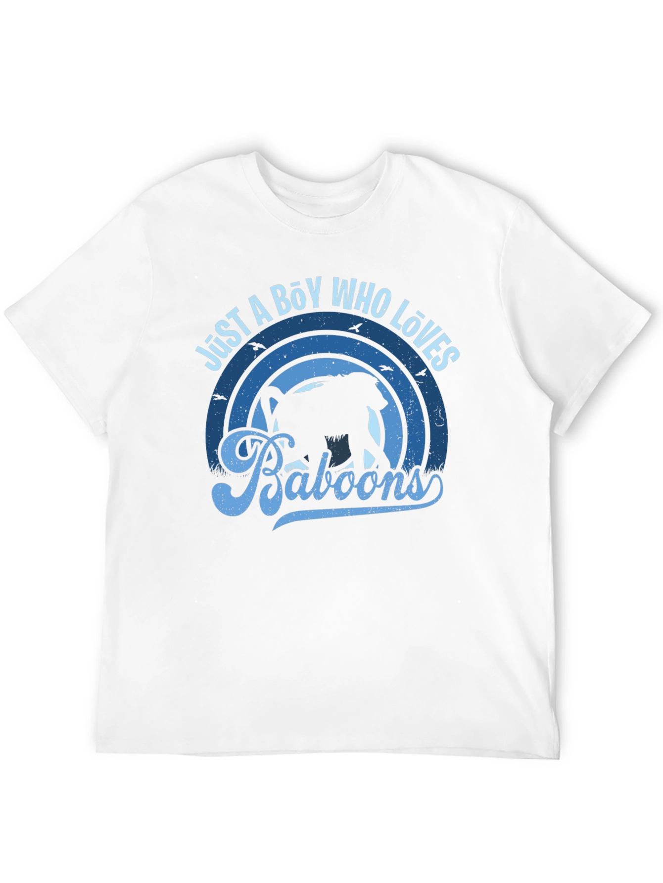 Just A Boy Who Loves Baboons Black Graphic T-Shirt