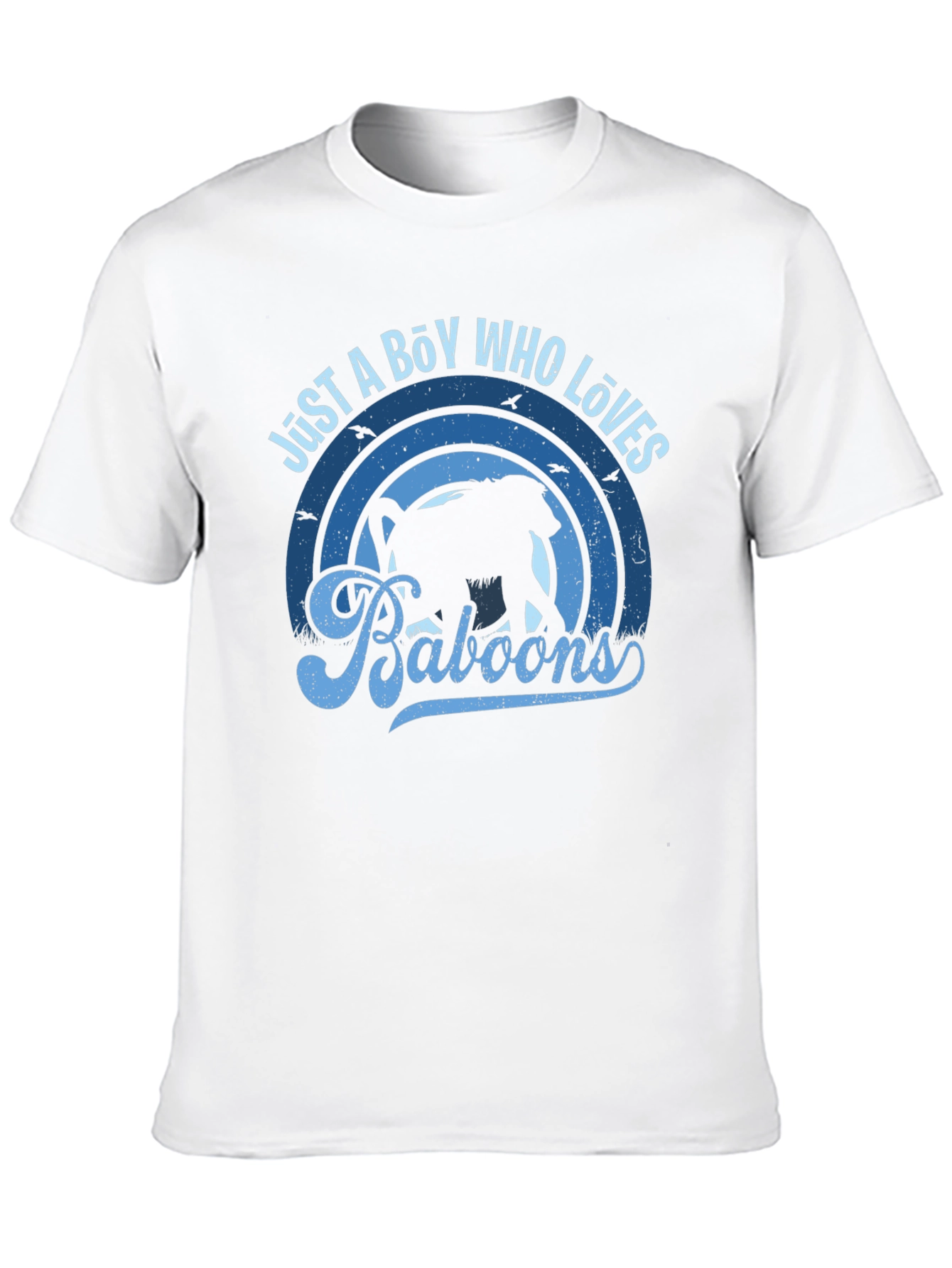 Just A Boy Who Loves Baboons Black Graphic T-Shirt