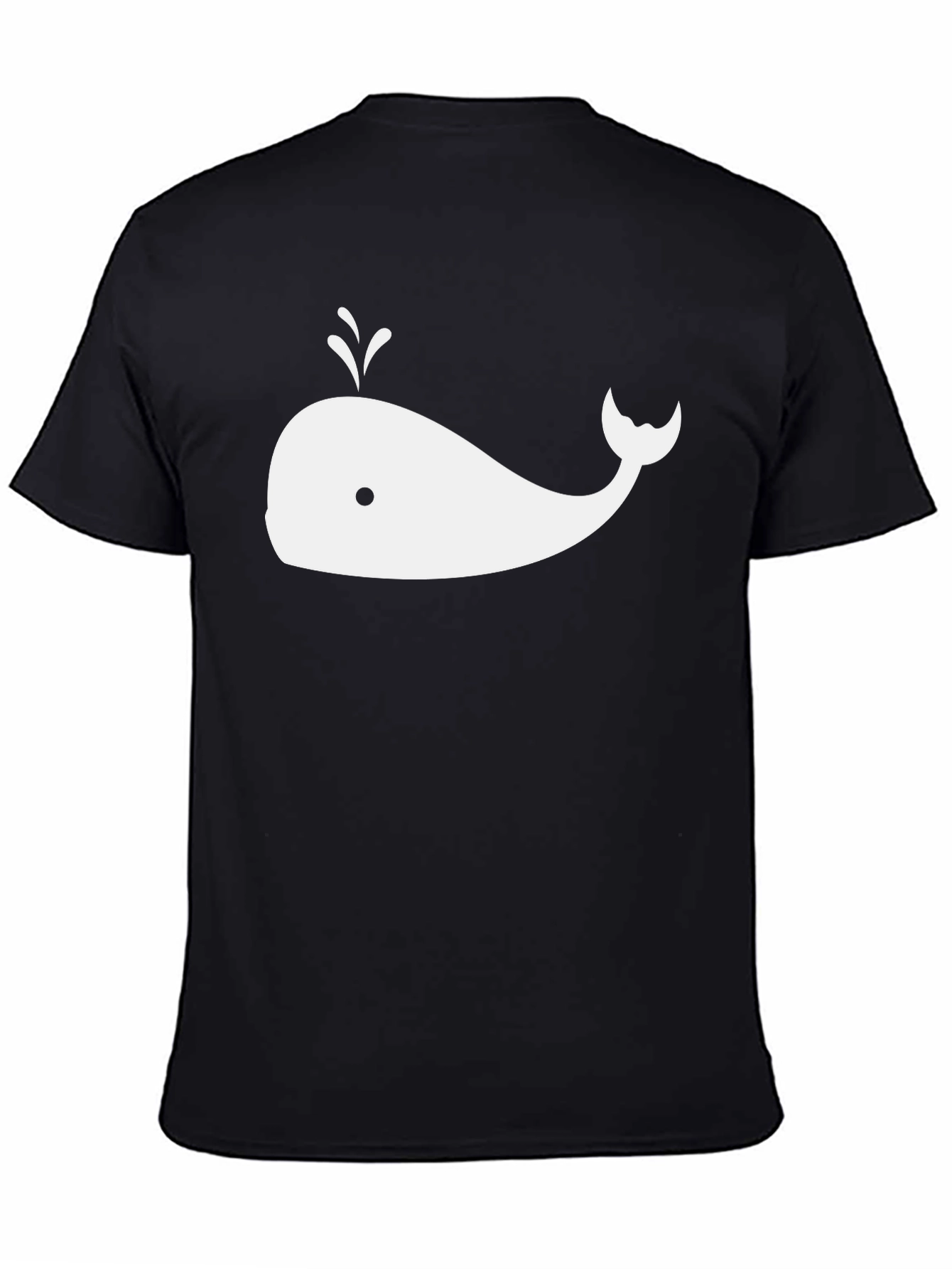 Whale Graphic Black Tee - Soft Cotton Comfort