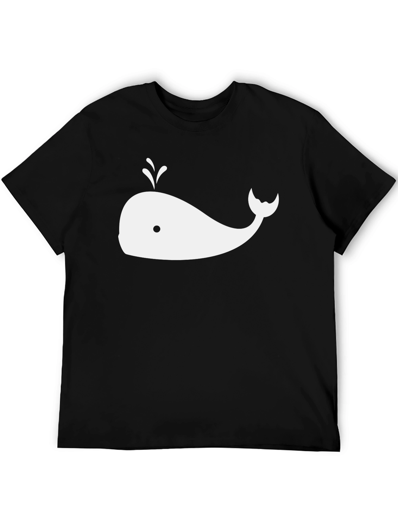 Whale Graphic Black Tee - Soft Cotton Comfort