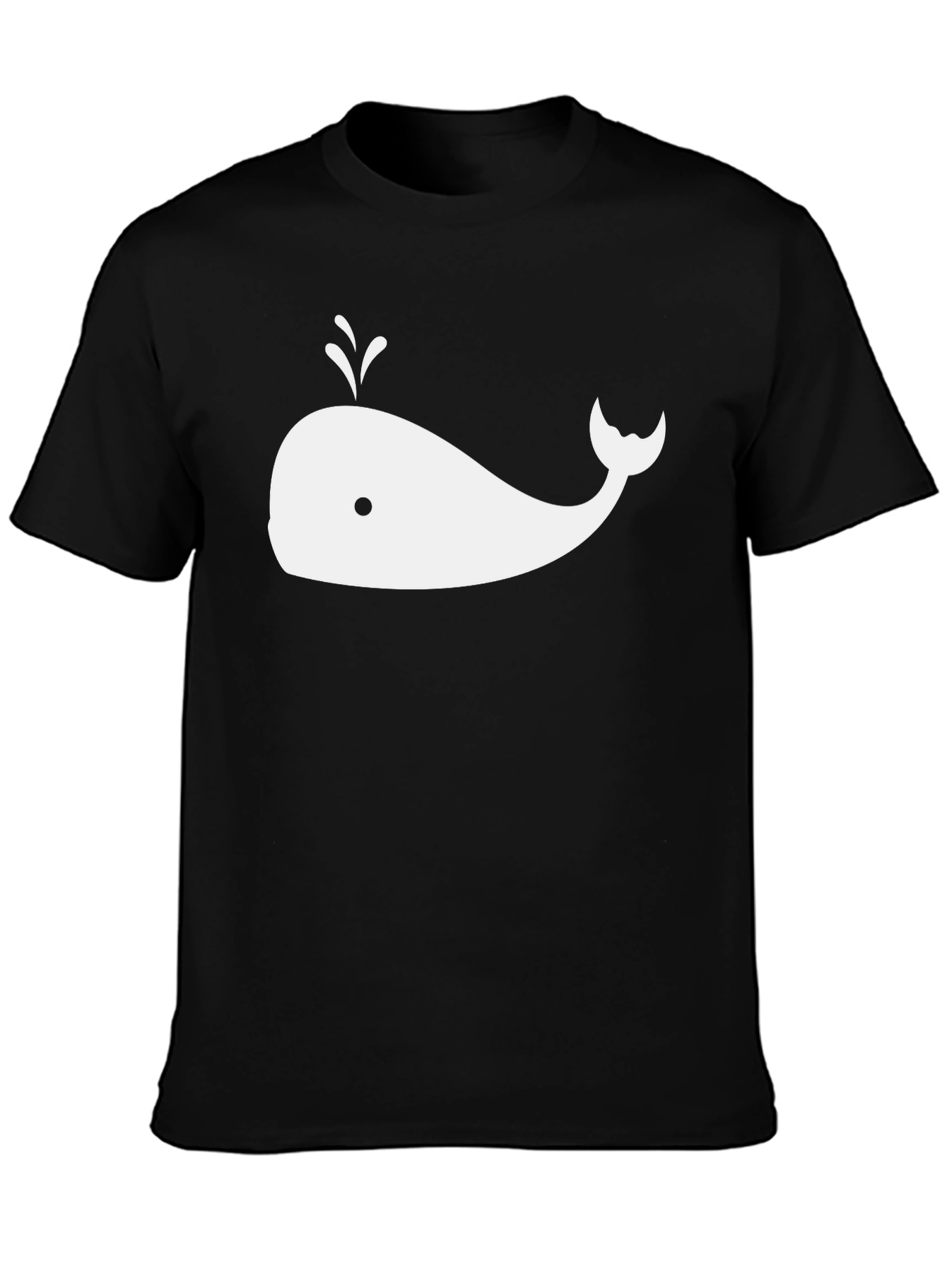 Whale Graphic Black Tee - Soft Cotton Comfort