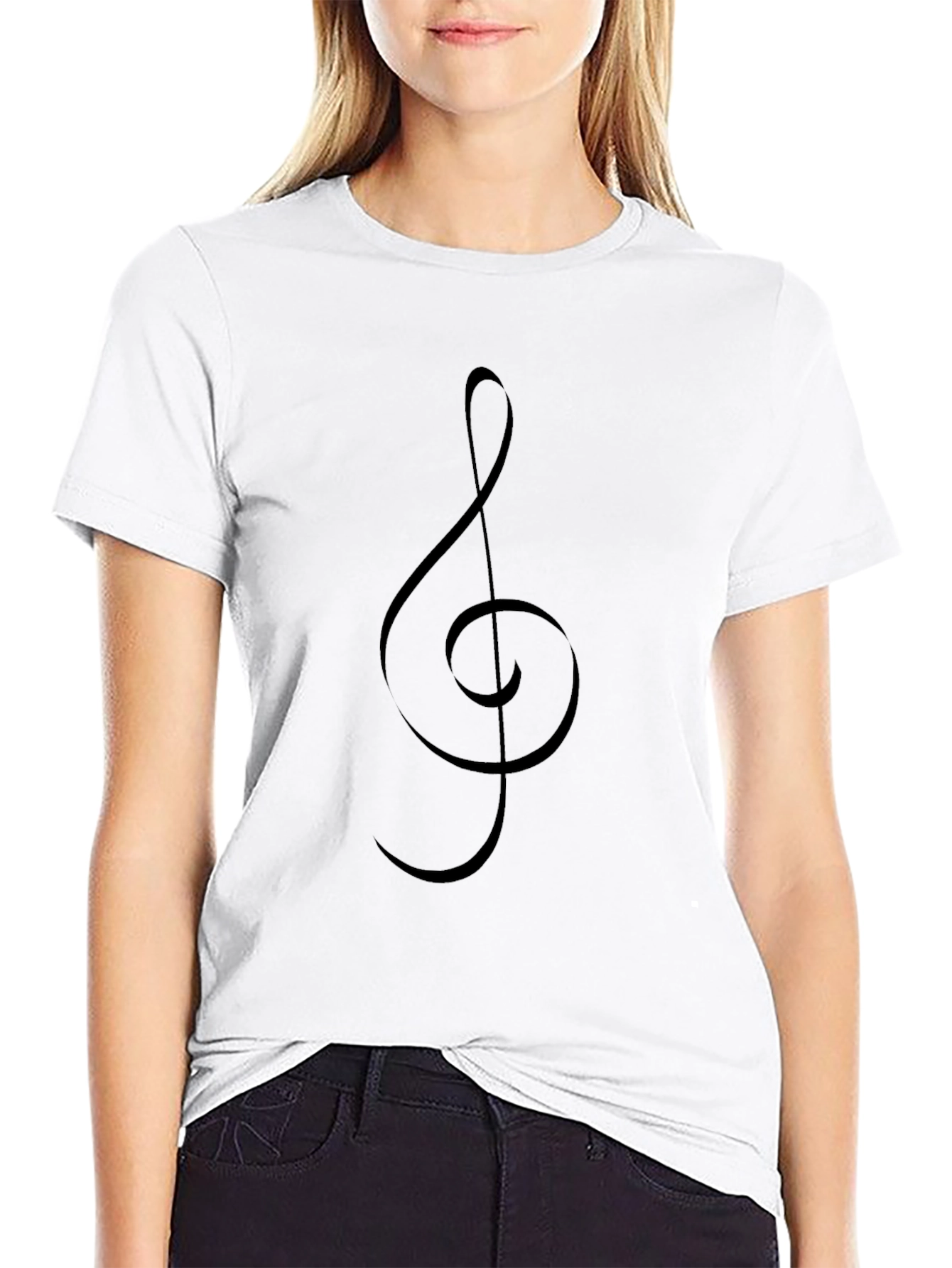 Black Treble Clef T-Shirt | Music Lover Apparel