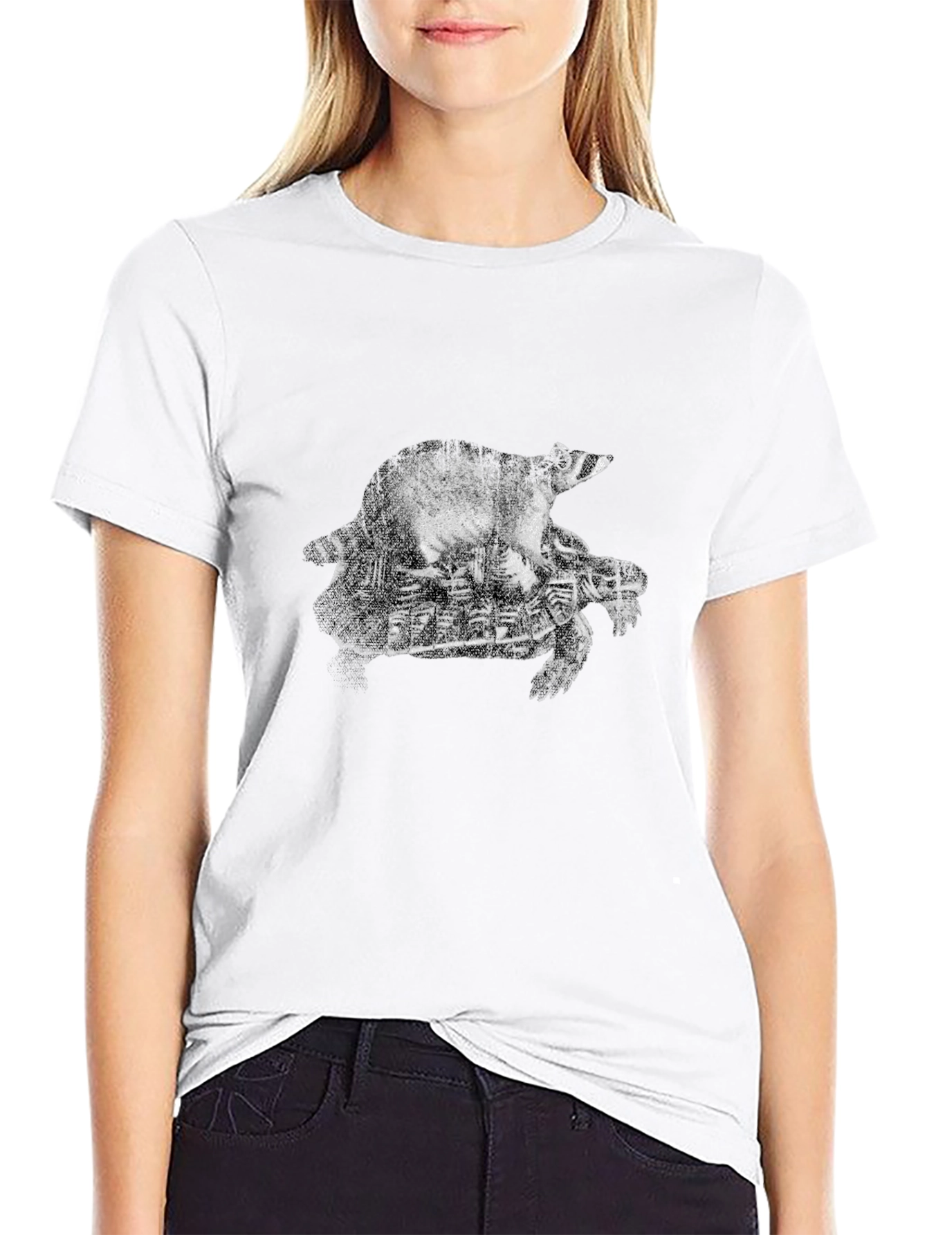 Raccoon Riding Turtle Graphic Tee